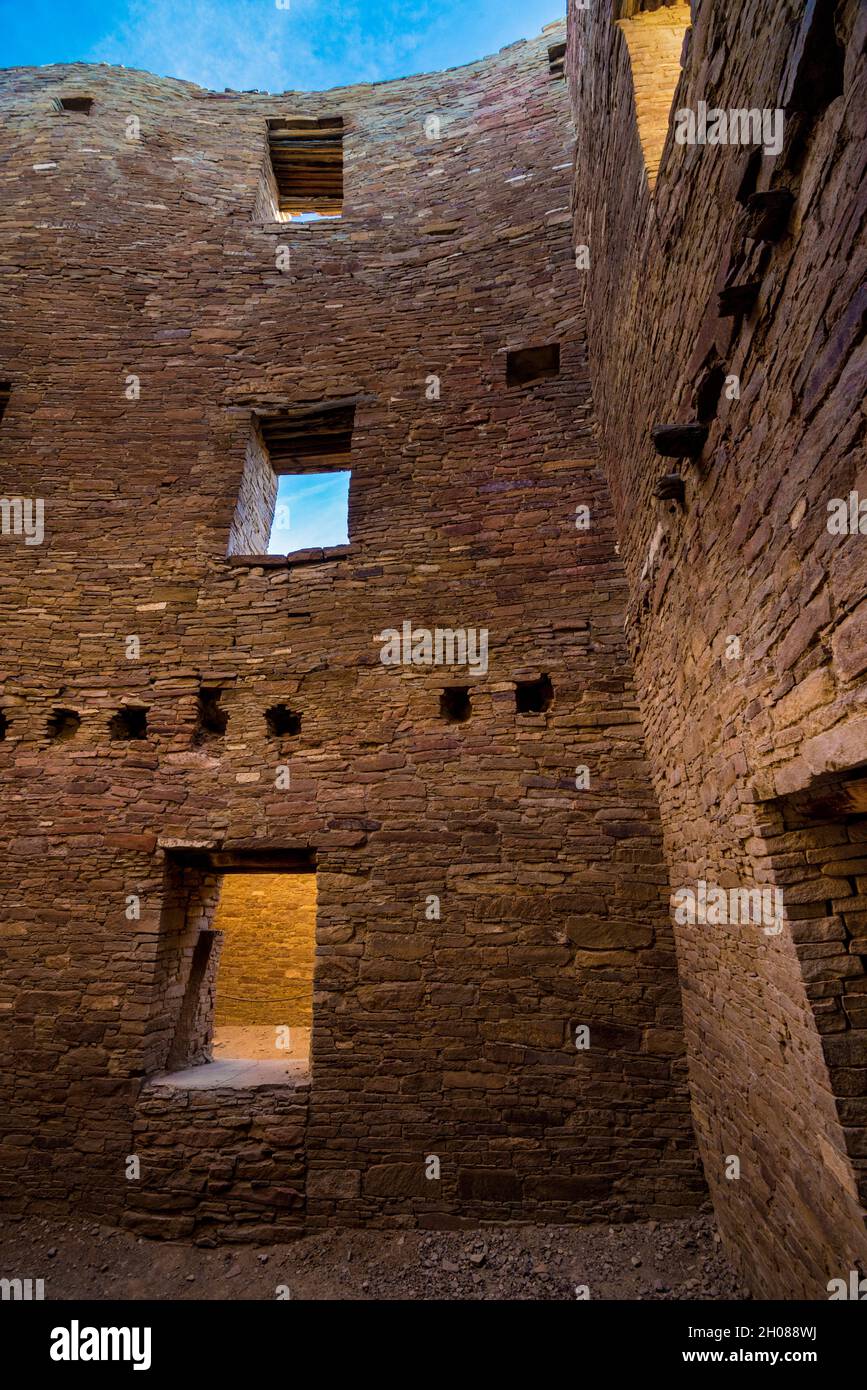 Chaco Canyon - Pueblo Bonito - Mehrstöckiges Zimmer - New Mexico Stockfoto