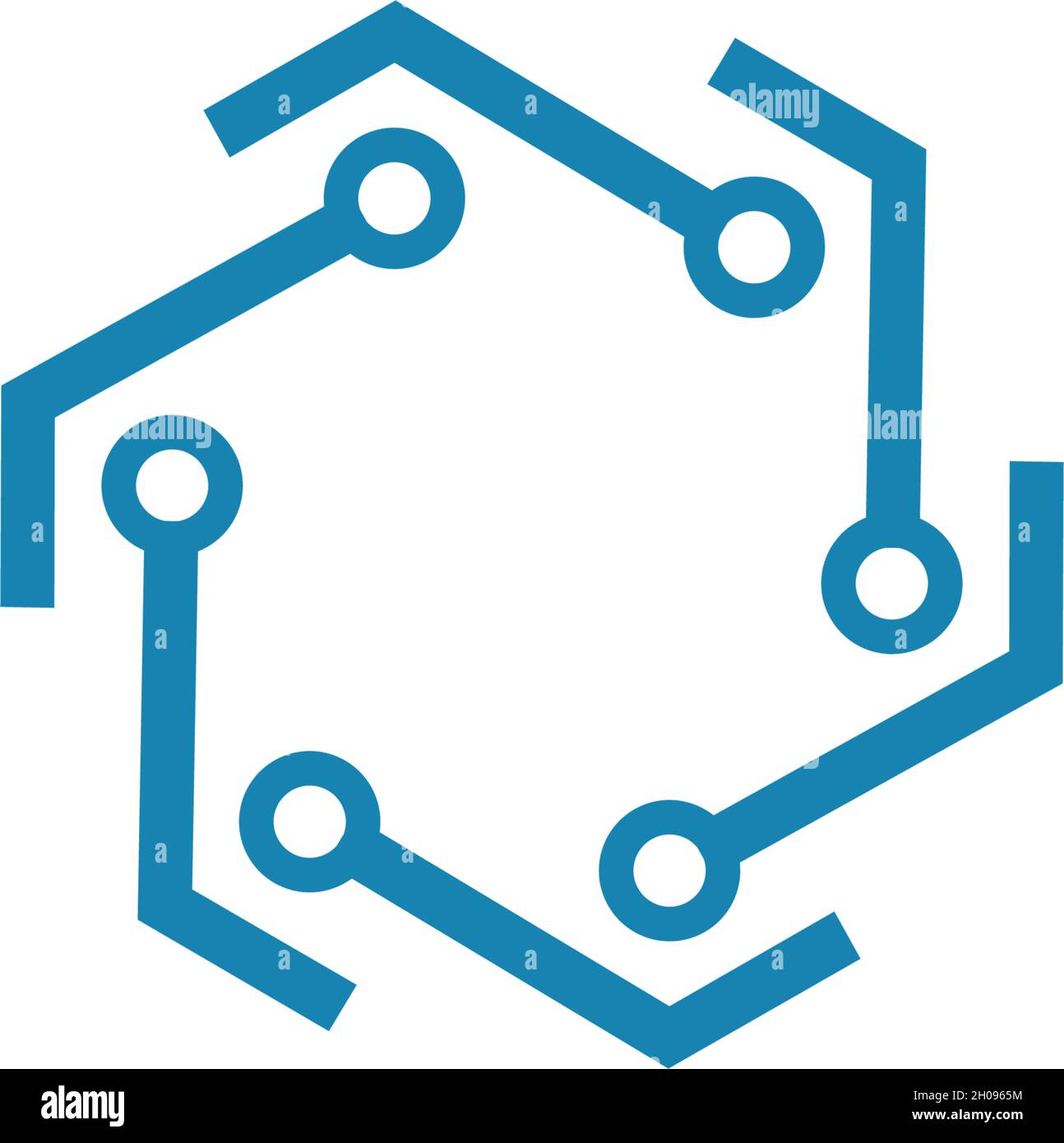 Vektorvorlage für das Logo der Schaltungstechnik Stock Vektor