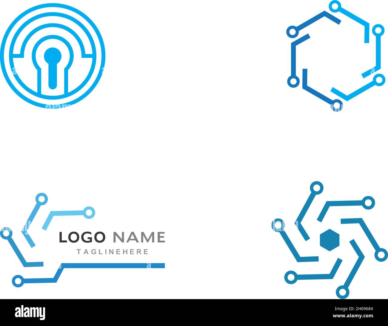 Vektorvorlage für das Logo der Schaltungstechnik Stock Vektor