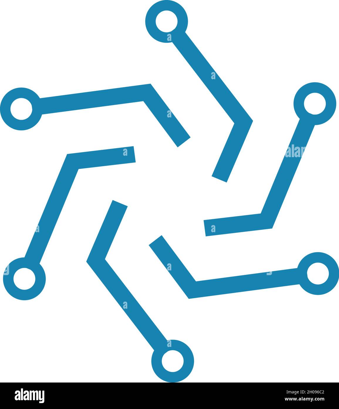 Vektorvorlage für das Logo der Schaltungstechnik Stock Vektor