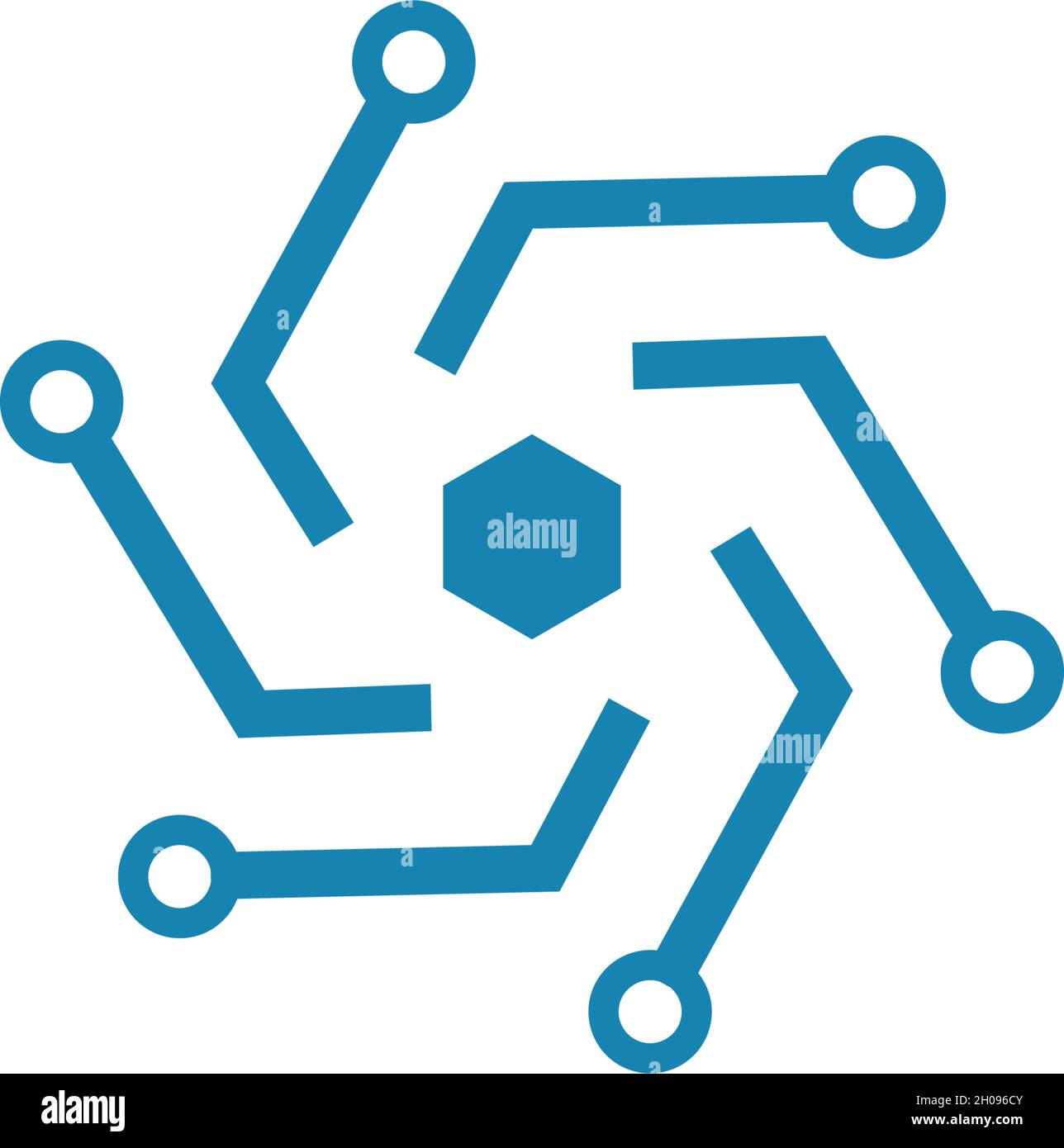 Vektorvorlage für das Logo der Schaltungstechnik Stock Vektor