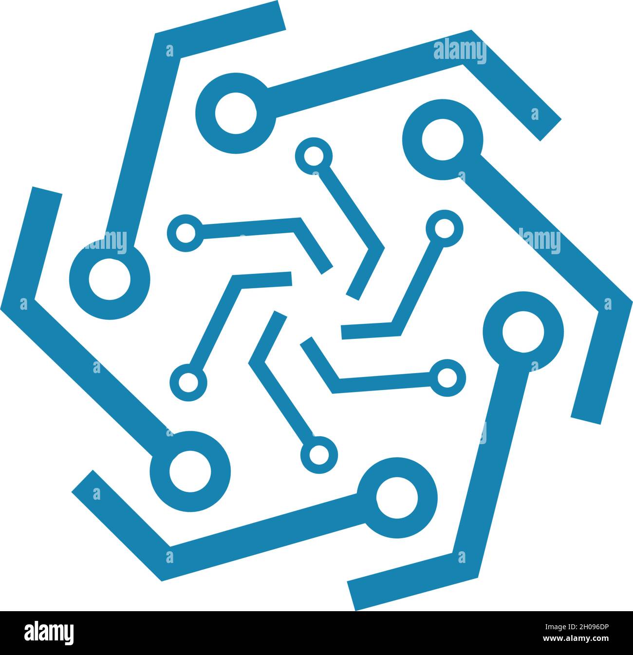 Vektorvorlage für das Logo der Schaltungstechnik Stock Vektor