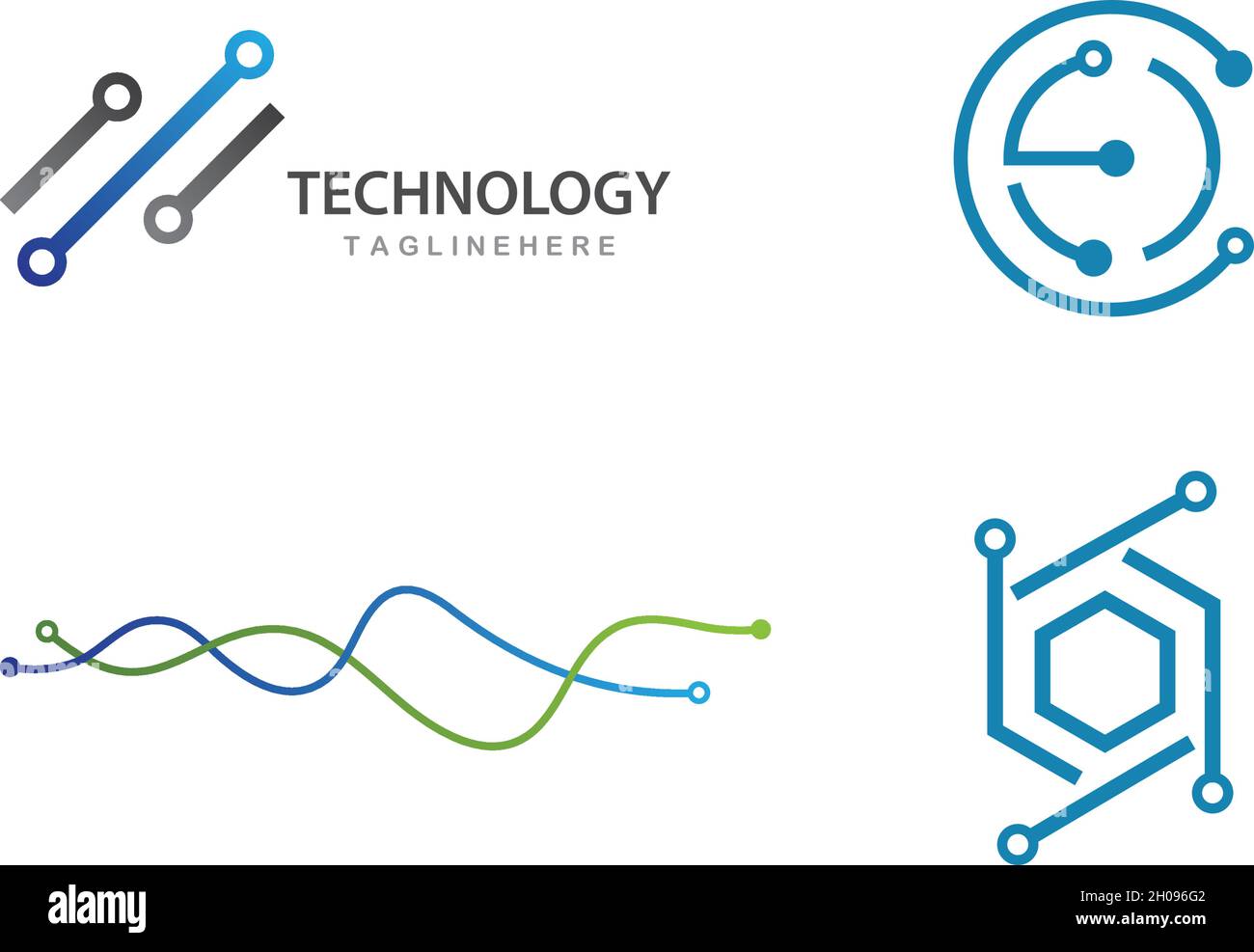 Vektorvorlage für das Logo der Schaltungstechnik Stock Vektor
