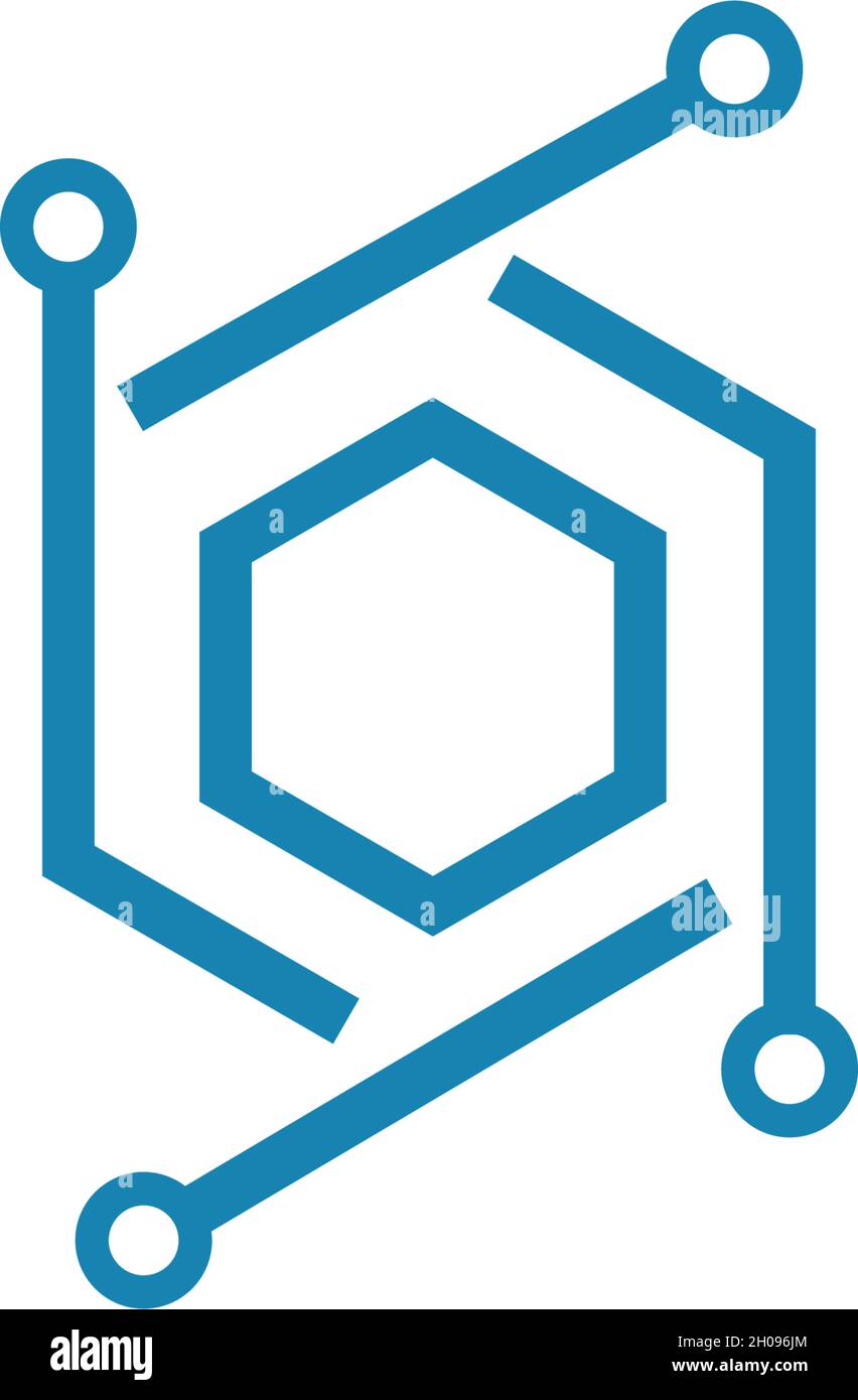 Vektorvorlage für das Logo der Schaltungstechnik Stock Vektor