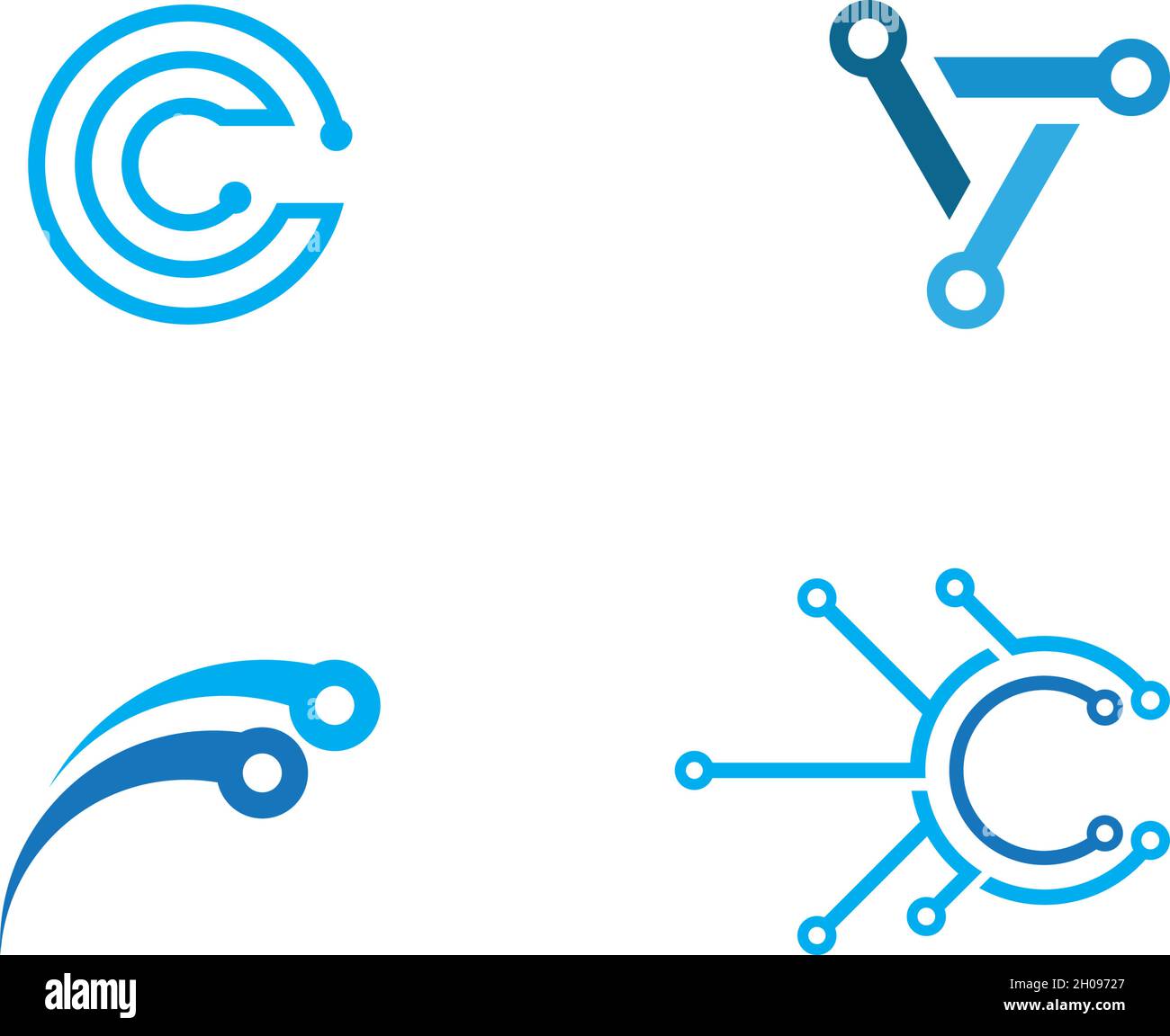 Vektorvorlage für das Logo der Schaltungstechnik Stock Vektor