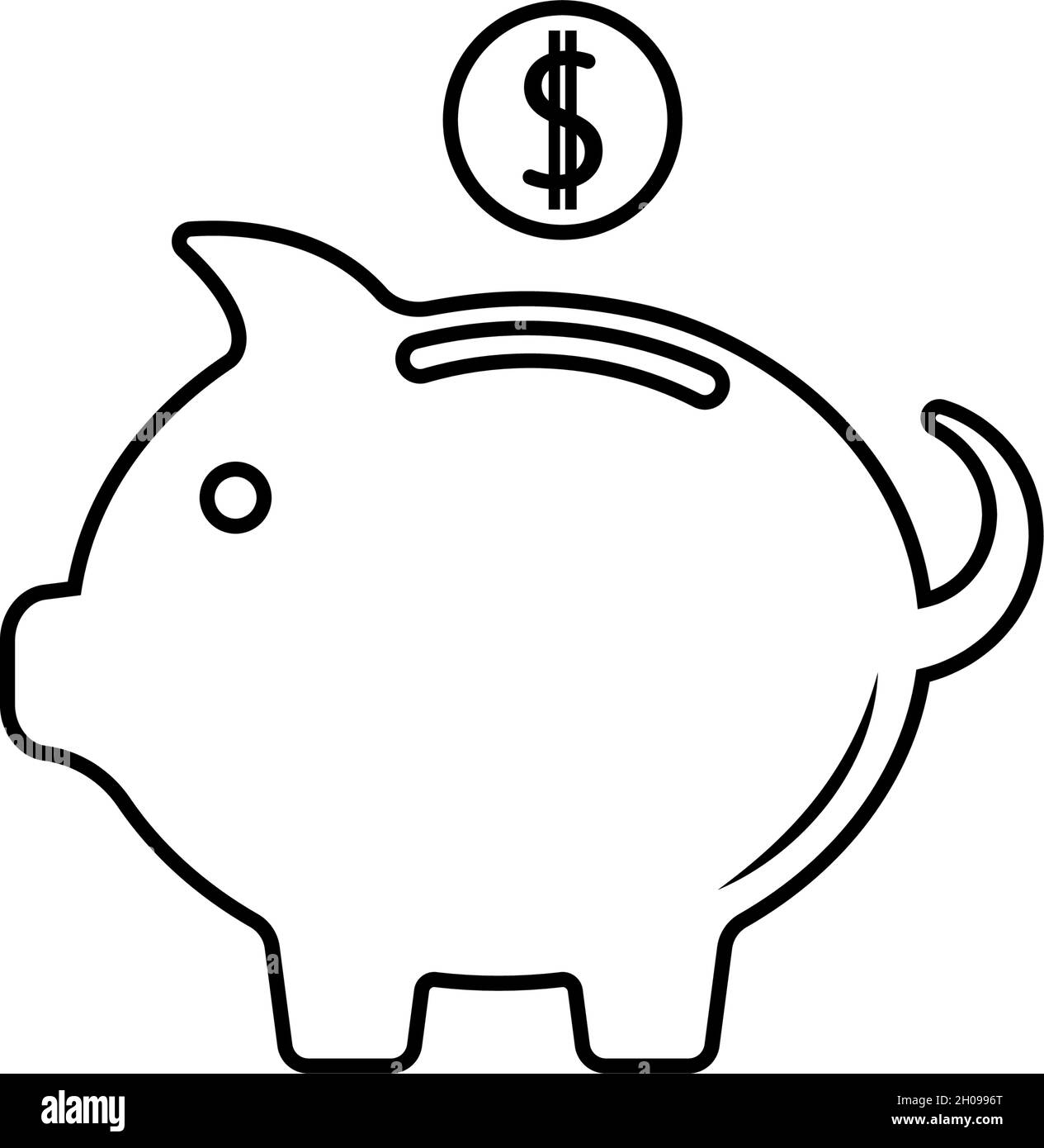 Piggy Bank Symbol Design Vorlage Illustration isoliert Vektor Stock Vektor