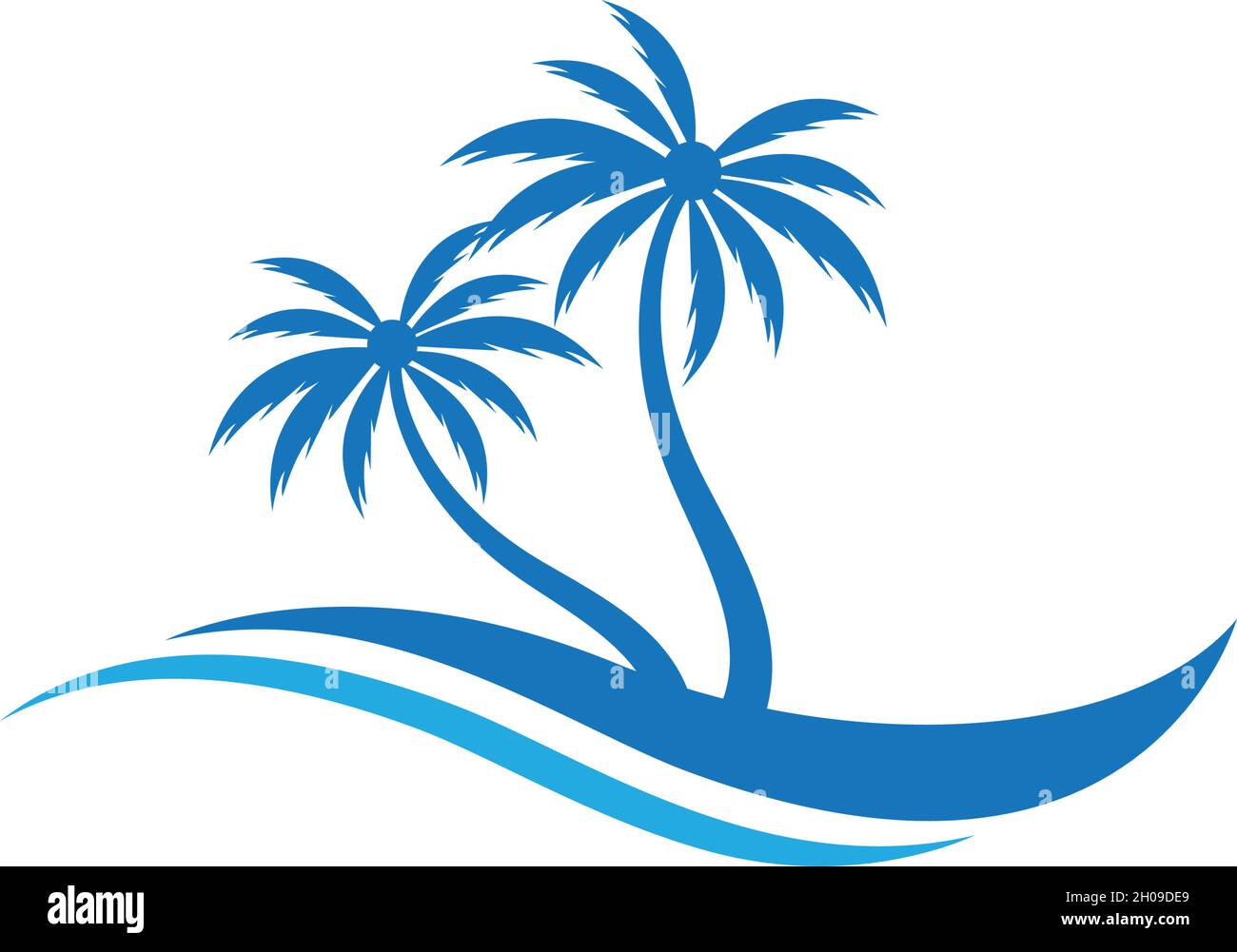 Palm Tree Sommer logo template Vector Illustration Stock Vektor
