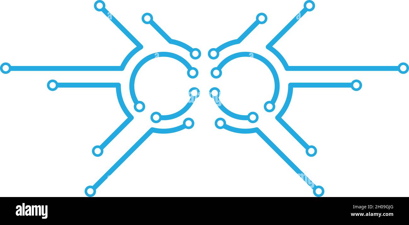 Vektorvorlage für das Logo der Schaltungstechnik Stock Vektor