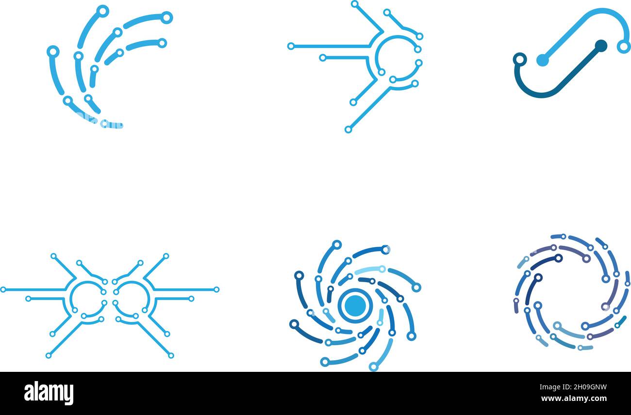 Vektorvorlage für das Logo der Schaltungstechnik Stock Vektor