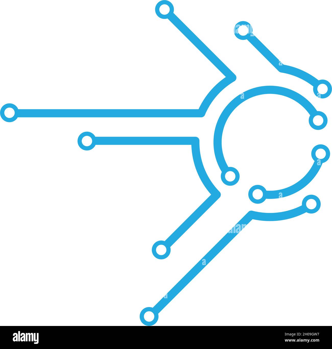 Vektorvorlage für das Logo der Schaltungstechnik Stock Vektor