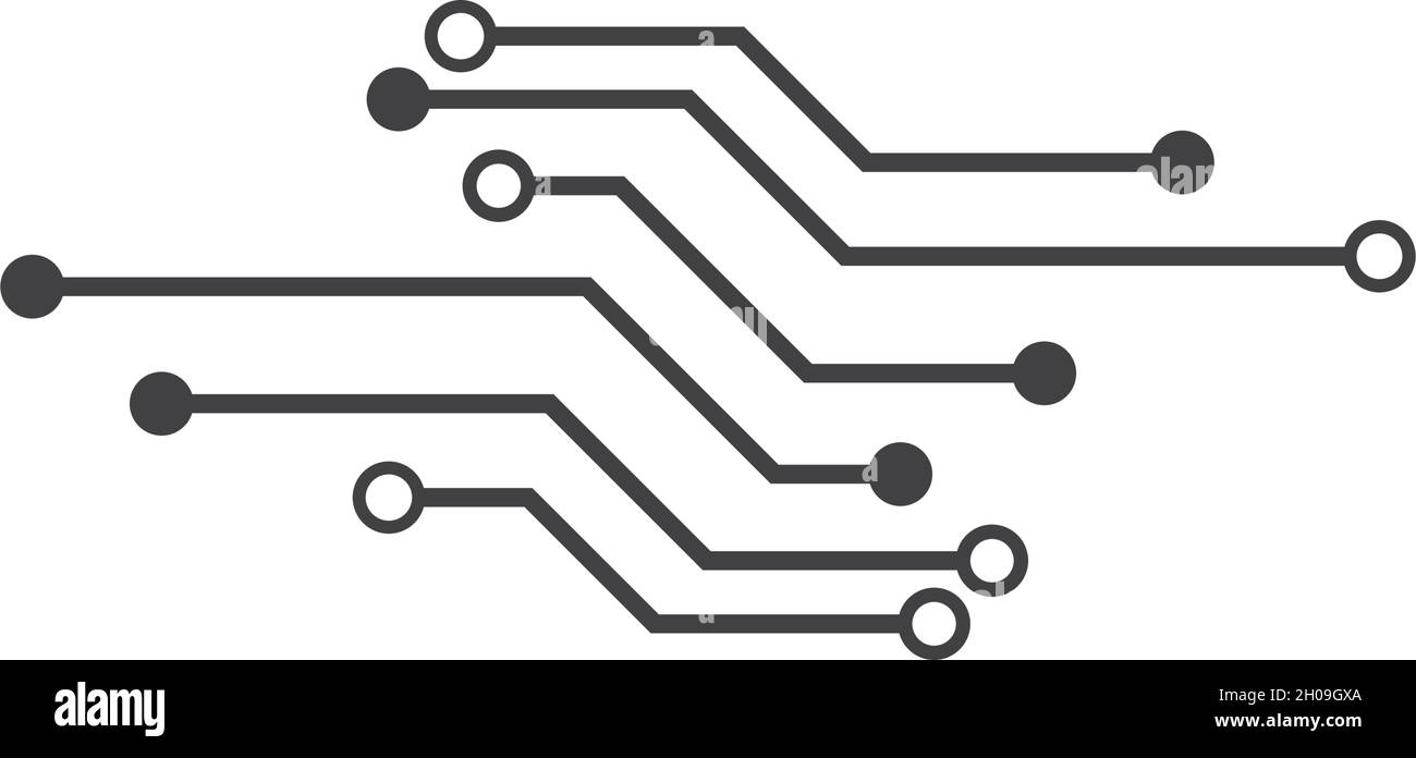 Vektorvorlage für das Logo der Schaltungstechnik Stock Vektor