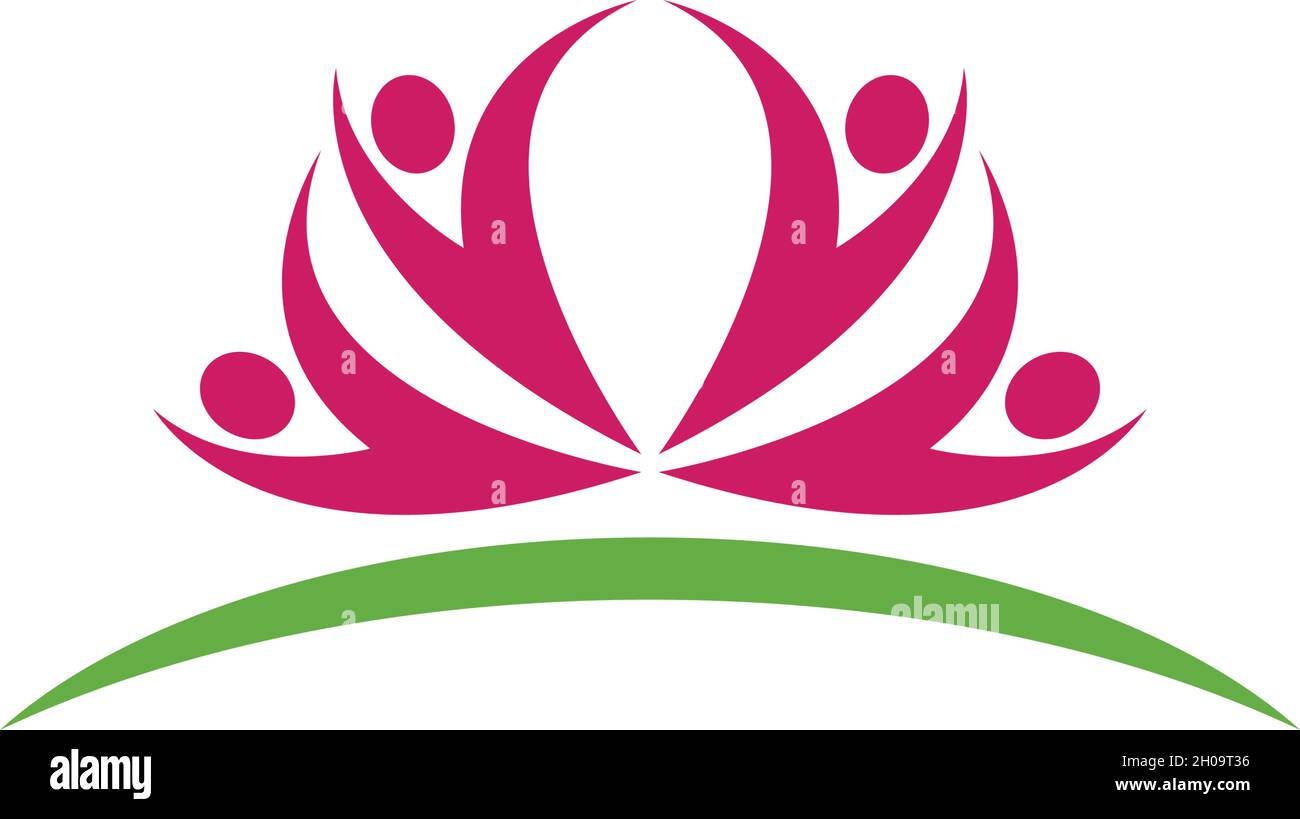 Lotus Blumen Ilustration menschlichen Charakter Logo Vorlage Vektor Stock Vektor