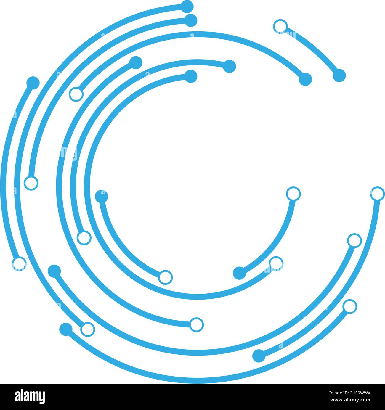 Vektorvorlage für das Logo der Schaltungstechnik Stock Vektor