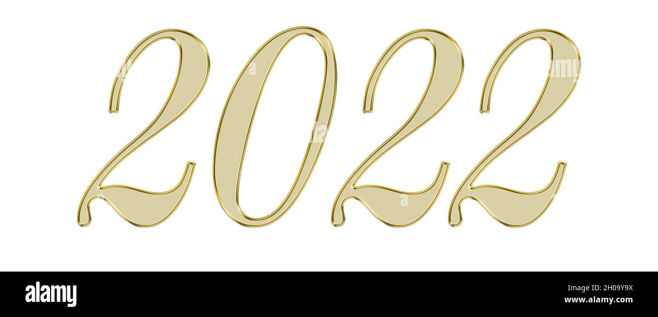 Frohes neues Jahr 2022, Zahlen Neujahrskarte, Neujahrsgrüße 2022 Stockfoto