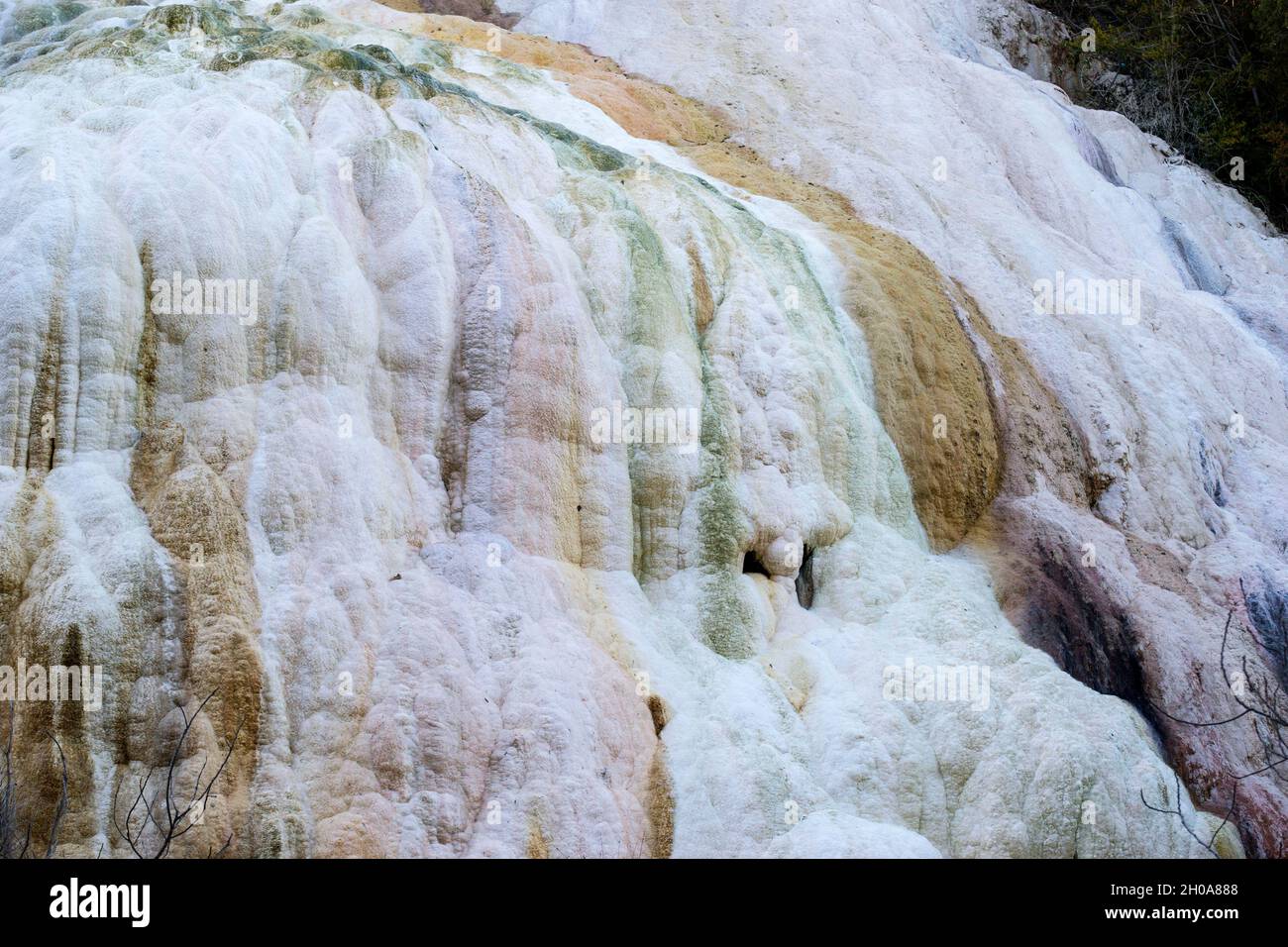 Thermae Bagni San Filippo, Kalk-Lagerstätte, Castiglione d'Orcia, Toskana, Italien, Europa Stockfoto