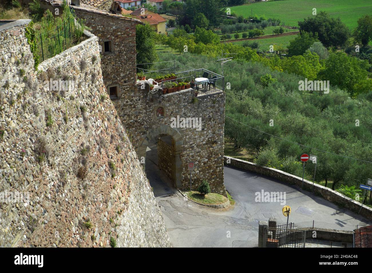 Blick von der Bastion des Vicario, Anghiari, Toskana, Italien, Europa Stockfoto