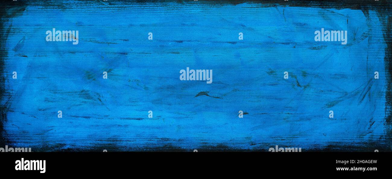 Grunge blaue Holzbrett als Hintergrund, Textur der blau bemalten Holzbrett von oben als Kopie Raum oder Hintergrund Stockfoto