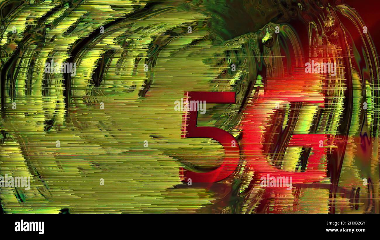 3d-Illustration - Digitale Pixelsortierung auf abstraktem Bildschirm Stockfoto