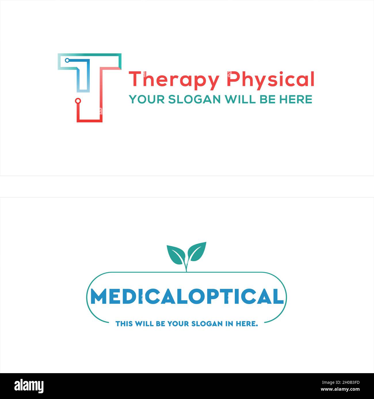 Moderne medizinische Therapie Symbol Anfangsbuchstabe T Tech Logo Design Stock Vektor