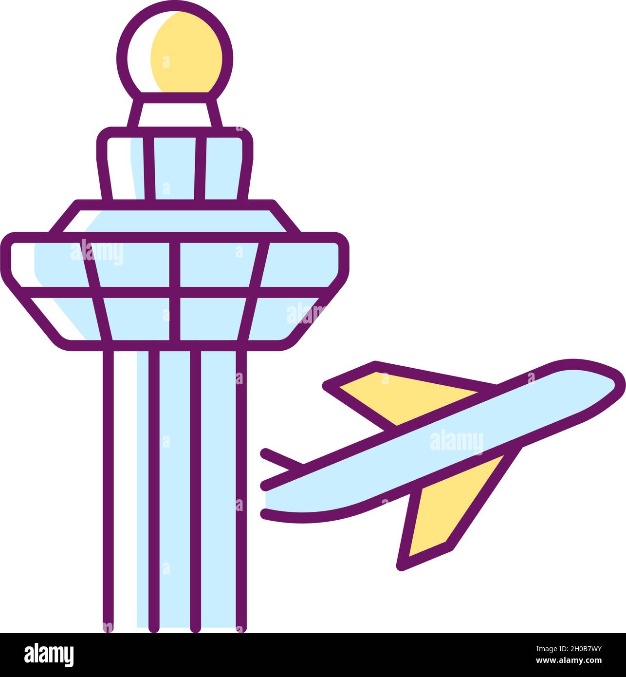 Changi Airport Control Tower RGB-Farbsymbol Stock Vektor