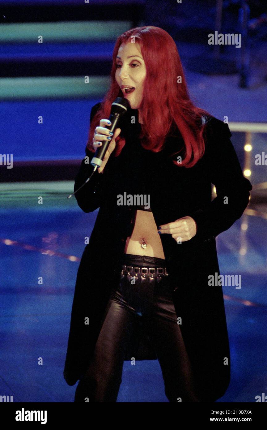 Sanremo Italien 1995-11-08 : Cher während des Soundchecks am Ariston Theater für das Sanremo Giovani Festival Stockfoto