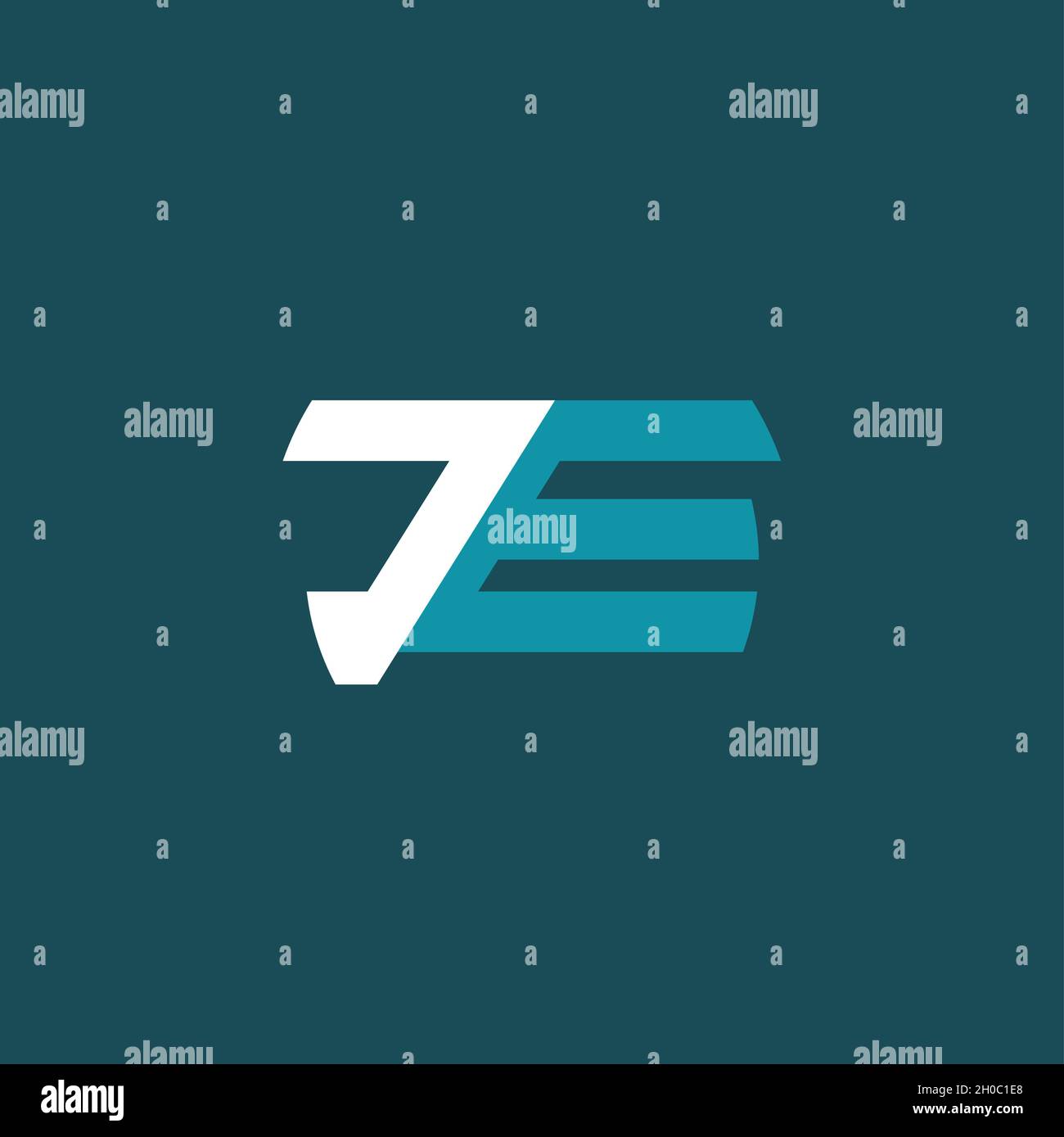 Geometrische je Brief abstrakte Geometrie Symbol Vektor Elemente Vorlage, sauber minimal geometrische Logo Stock Vektor