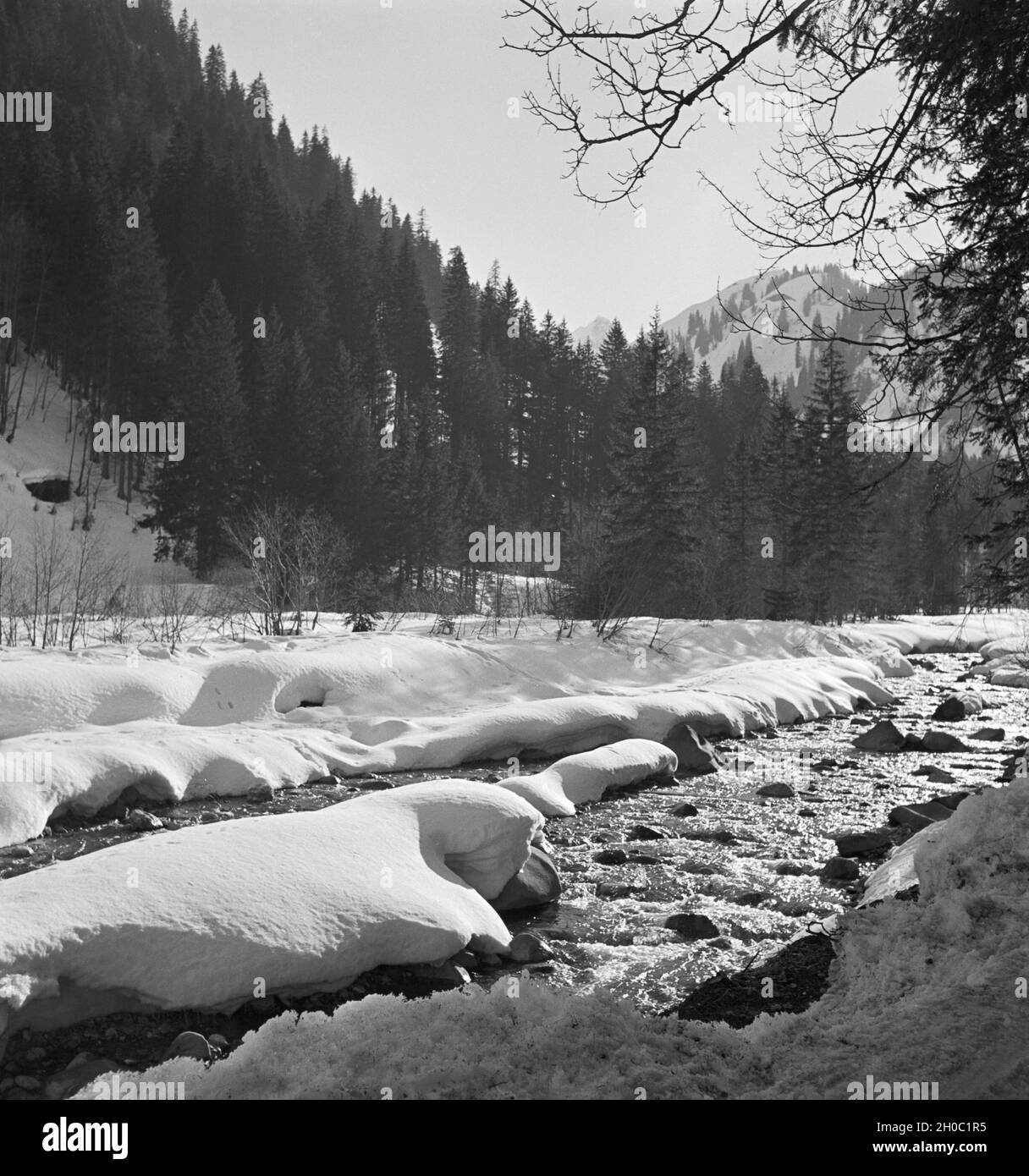 Ein Ausflug Nach Mittelberg in Österreich, 1930er Jahre Deutsches Reich. Eine Reise nach Mittelberg in Österreich, Deutschland der 1930er Jahre. Stockfoto