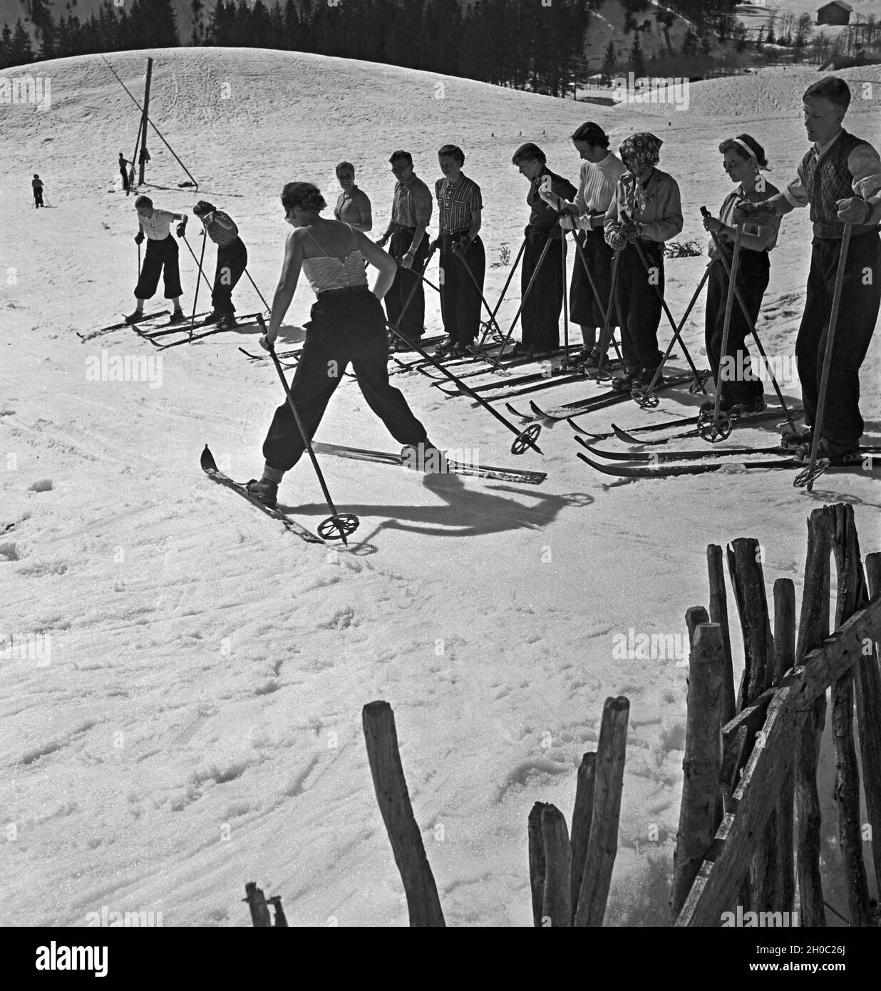 Ein Ausflug Nach Mittelberg in Österreich, 1930er Jahre Deutsches Reich. Eine Reise nach Mittelberg in Österreich, Deutschland der 1930er Jahre. Stockfoto