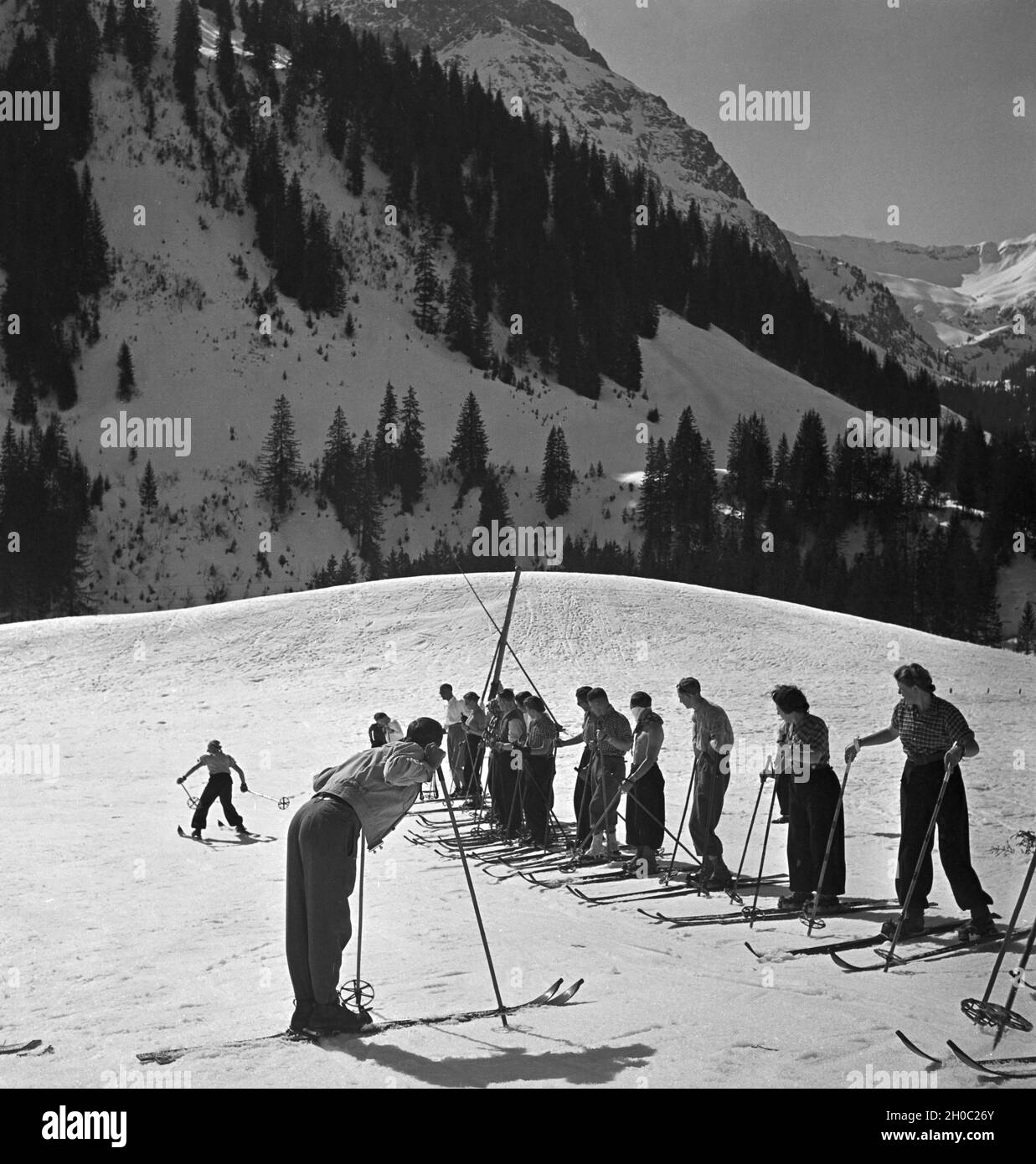 Ein Ausflug Nach Mittelberg in Österreich, 1930er Jahre Deutsches Reich. Eine Reise nach Mittelberg in Österreich, Deutschland der 1930er Jahre. Stockfoto