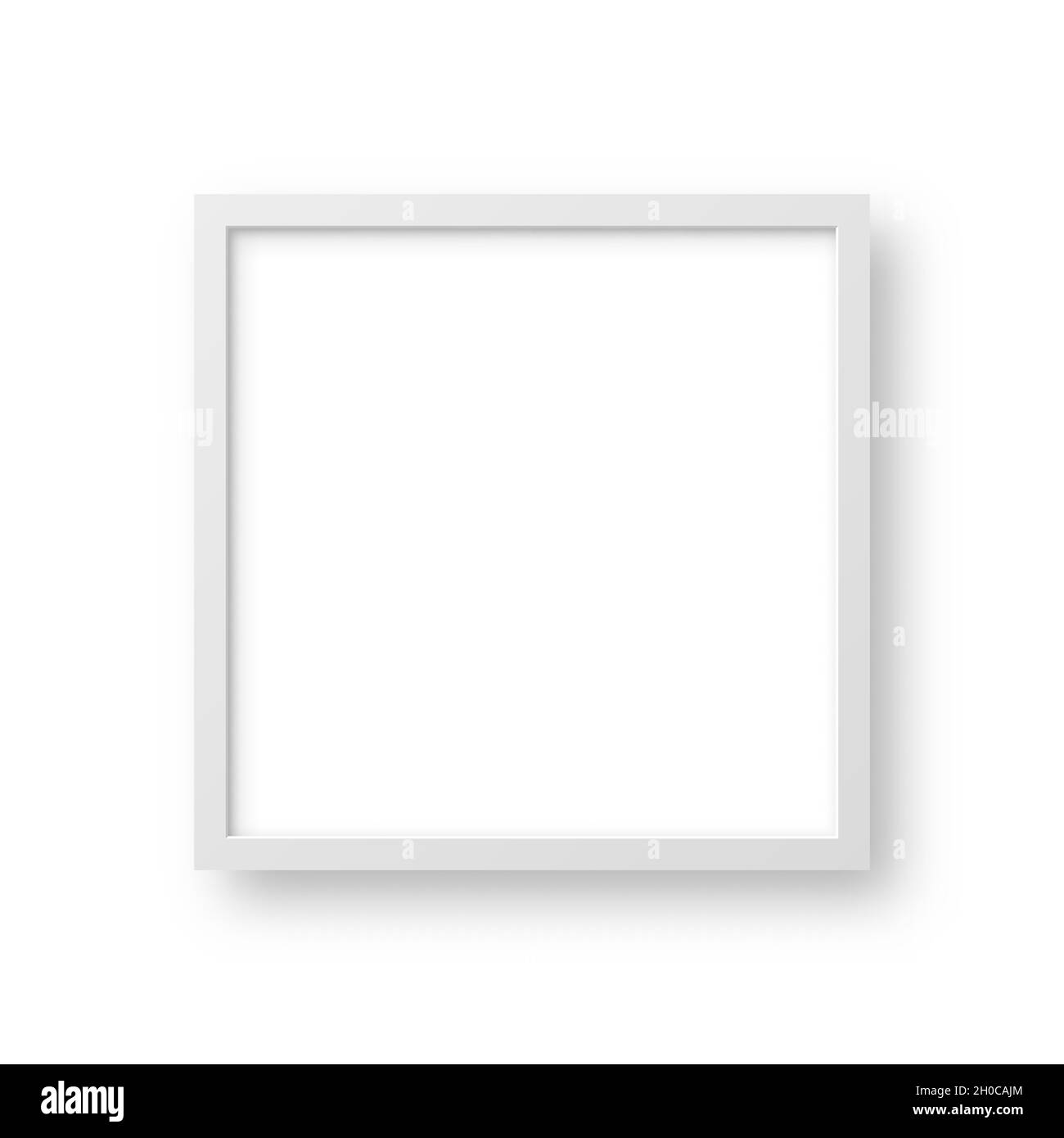 Realistischer Bilderrahmen isoliert auf weißem Hintergrund. Leeres Postermockup. Leerer Fotorahmen. Vektorgrafik. Stock Vektor