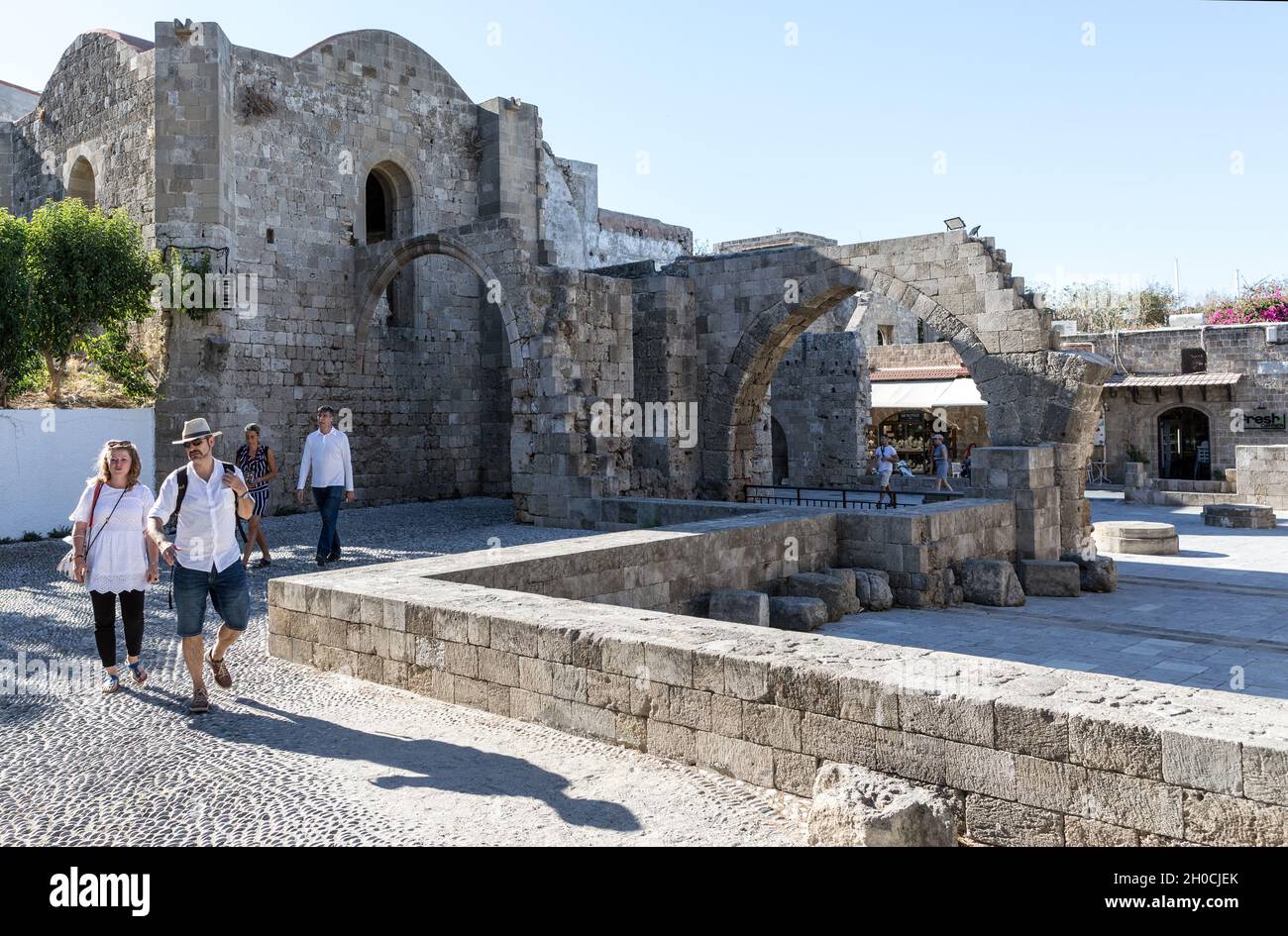 Ruiniert Byzantinische Kirche In Der Altstadt Von Rhodos Griechenland Stockfoto