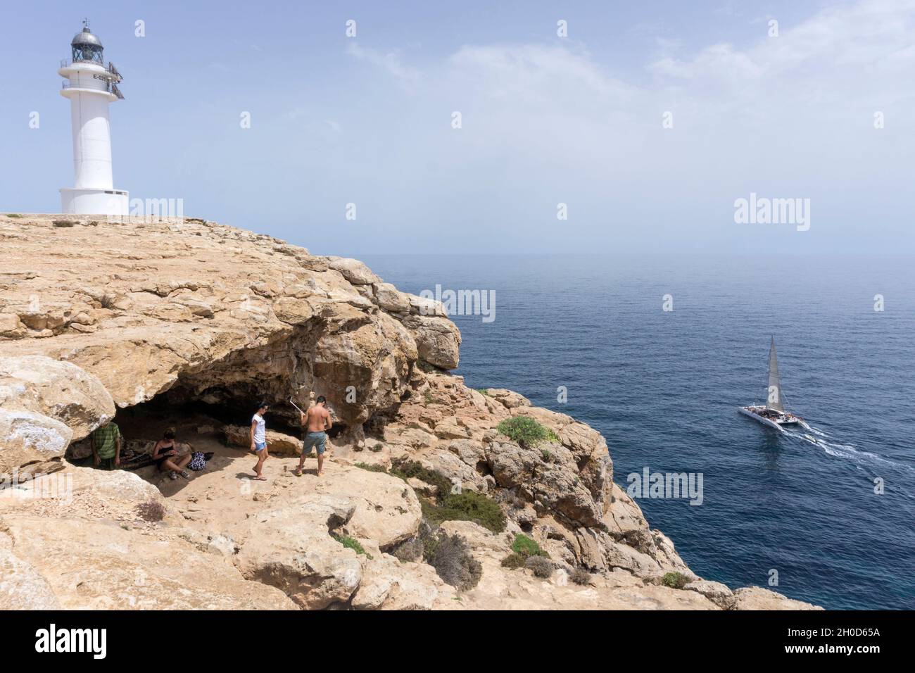 Balearen, Leuchtturm Cap de Barbaria, Formentera, Spanien, Europa Stockfoto