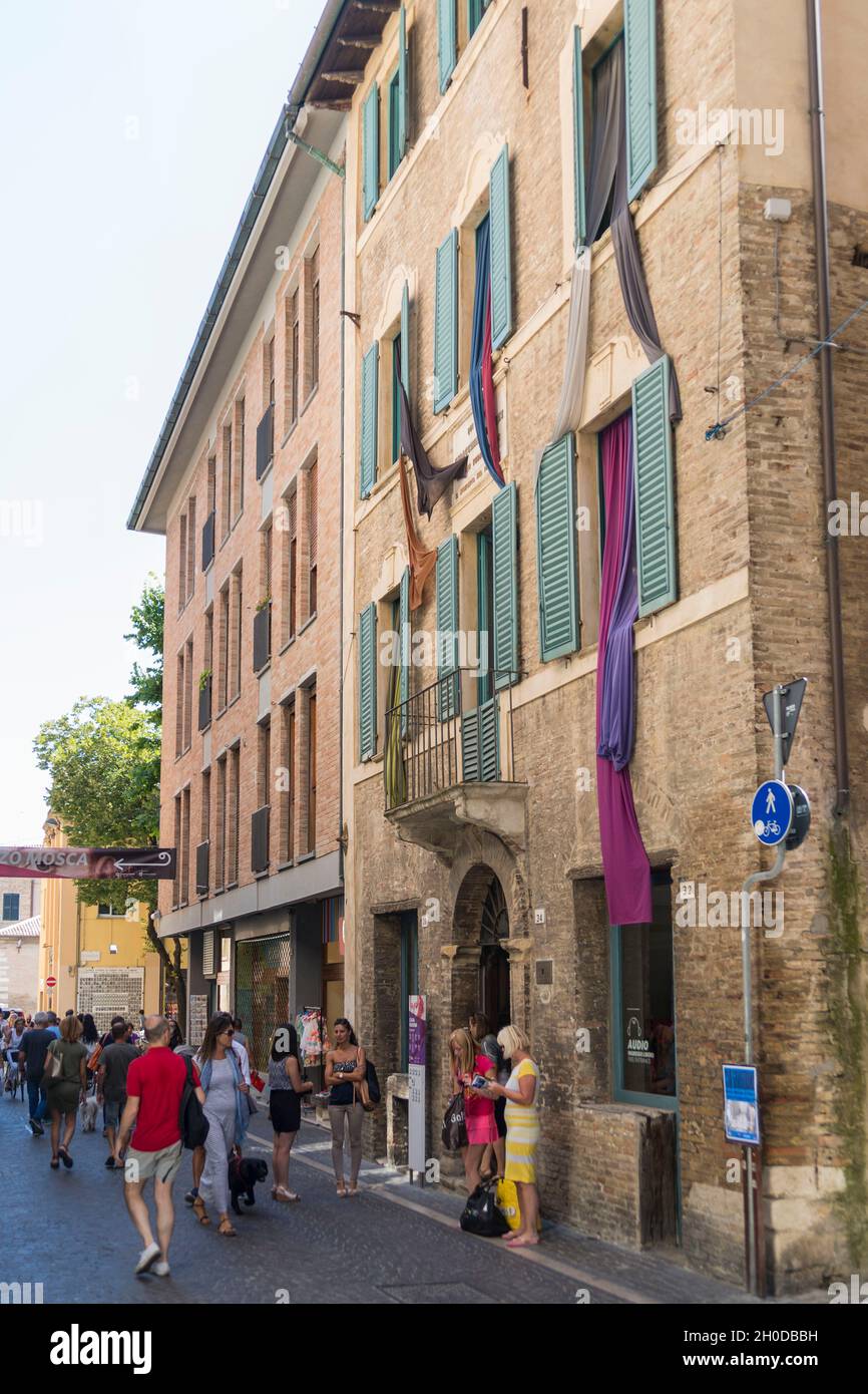 Rossinis Haus, Menschen, Pesaro, Marken, Italien, Europa Stockfoto