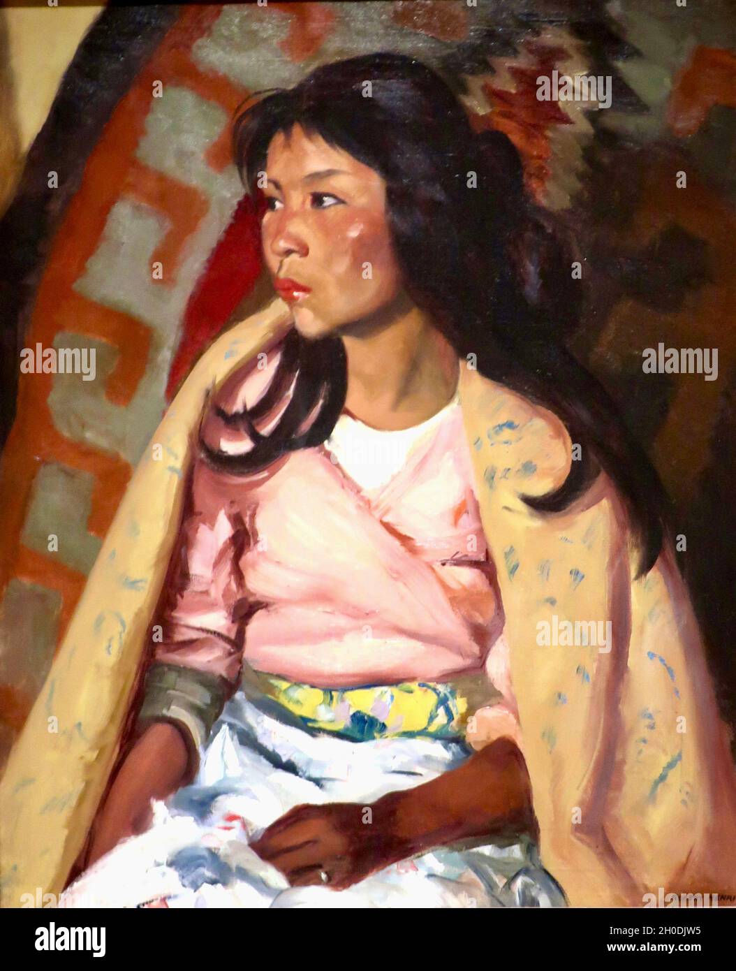 Robert Henri Kunstwerk mit dem Titel Indian Girl of Santa Clara Stockfoto