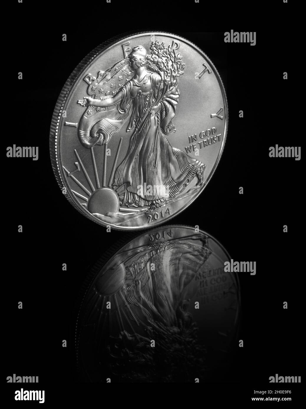 2014 Vereinigte Staaten von Amerika - 1 Troy Unze Silver Eagle - .999 Fine Silver Coin - US Mint Stockfoto