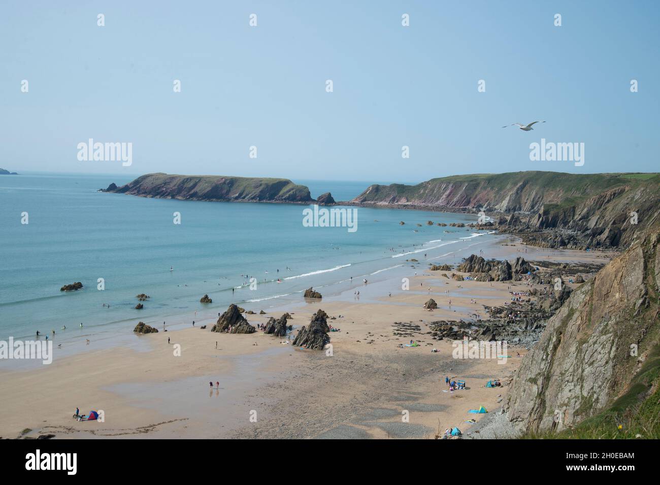 Wales August 2021. Pembrokeshire. Dale. Marloes Sands. Stockfoto