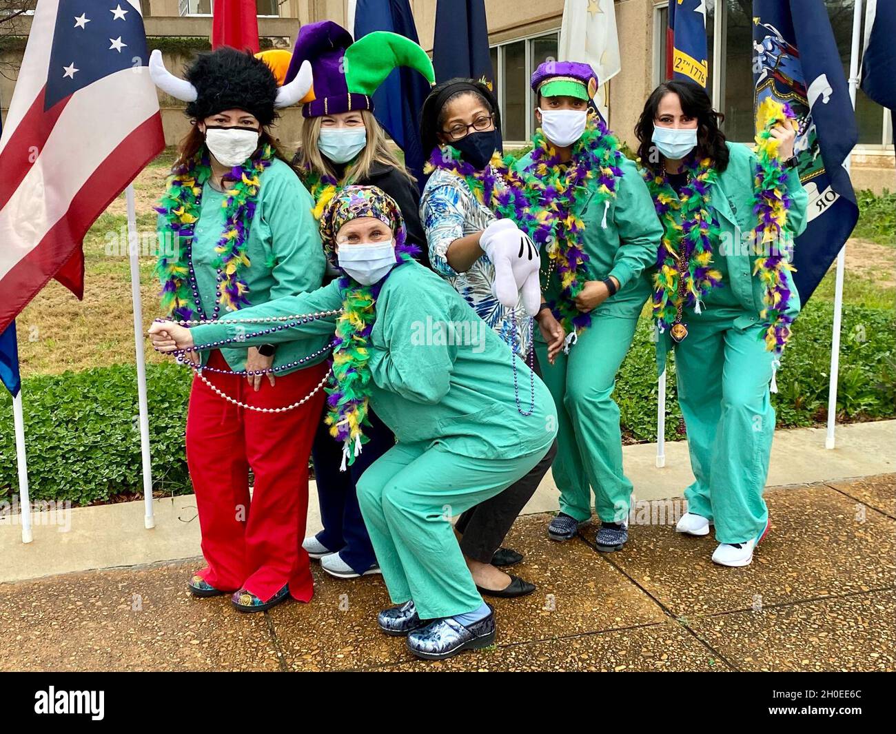 Krankenschwestern des Bayne-Jones Army Community Hospital nahmen am 11. Februar an einer öffentlichen Bekanntmachung im Joint Readiness Training Center und Fort Polk Teil. Stockfoto