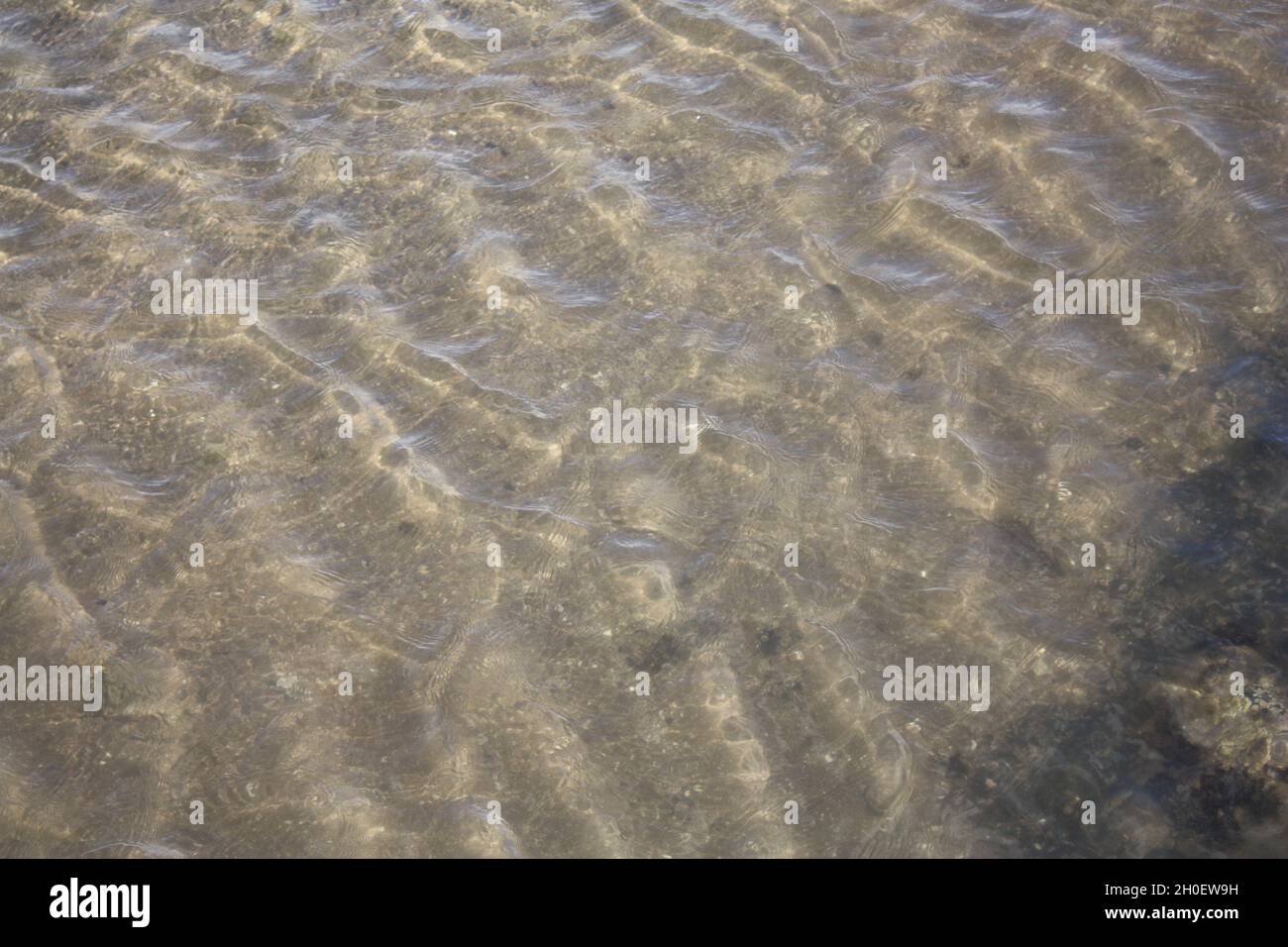 Textur des Wassers in Schottland, mit Wellen und leichten Refraktionen. Stockfoto