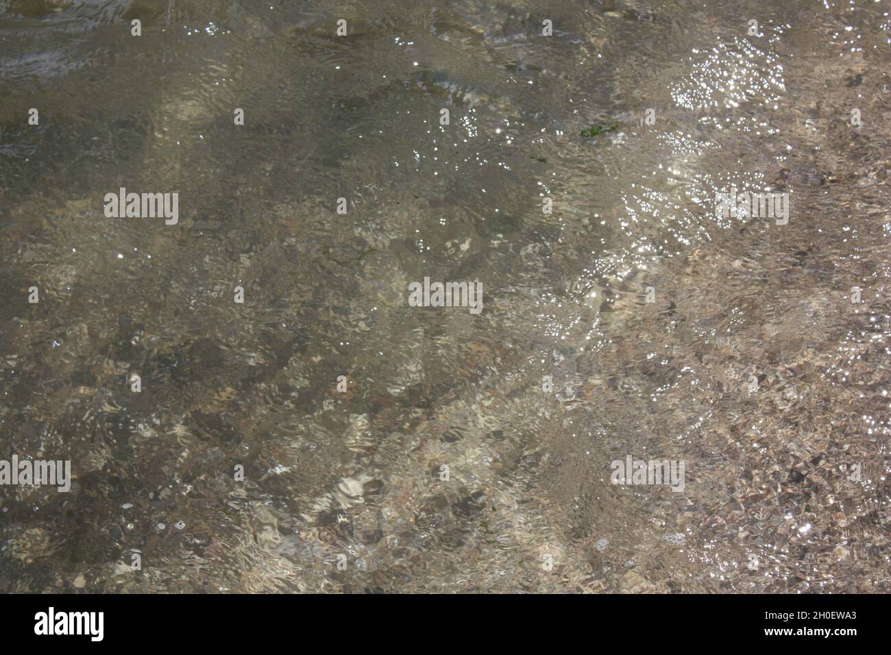 Textur des Wassers in Schottland, mit Wellen und leichten Refraktionen. Stockfoto