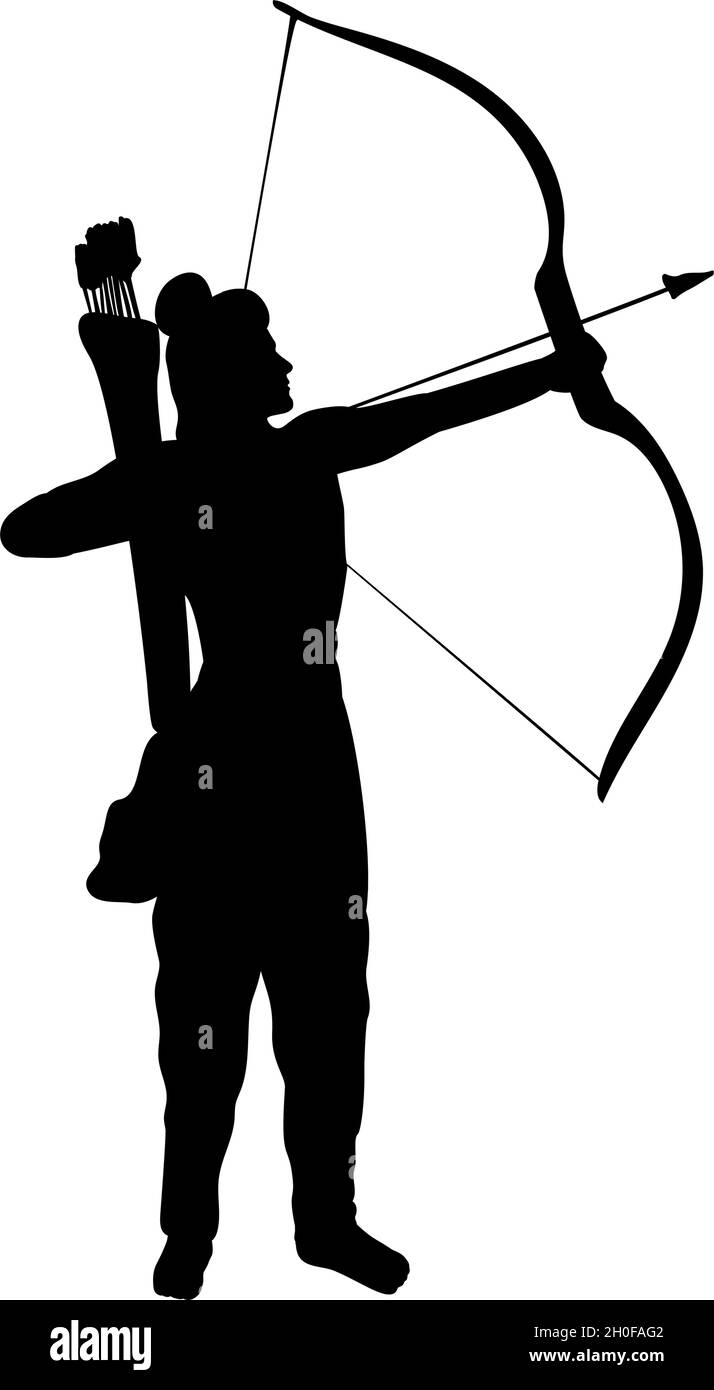 Silhouette des Rama Bogenschießens. Frohes Dussehra. Indian Festival. Stock Vektor
