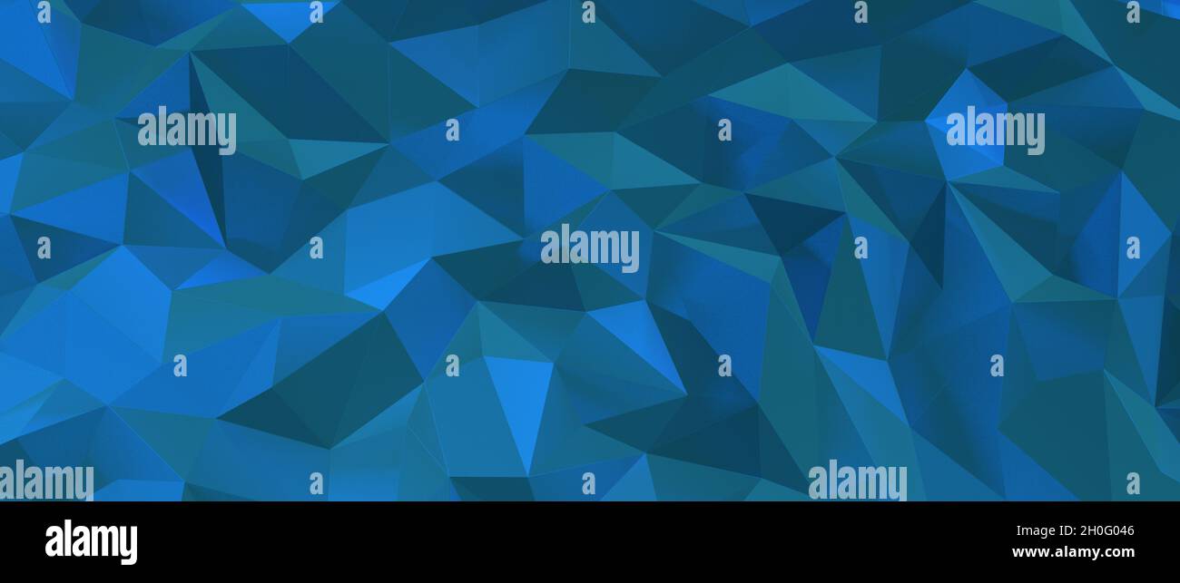 3D-Rendering eines blauen dreieckigen geometrischen Hintergrunds Stockfoto