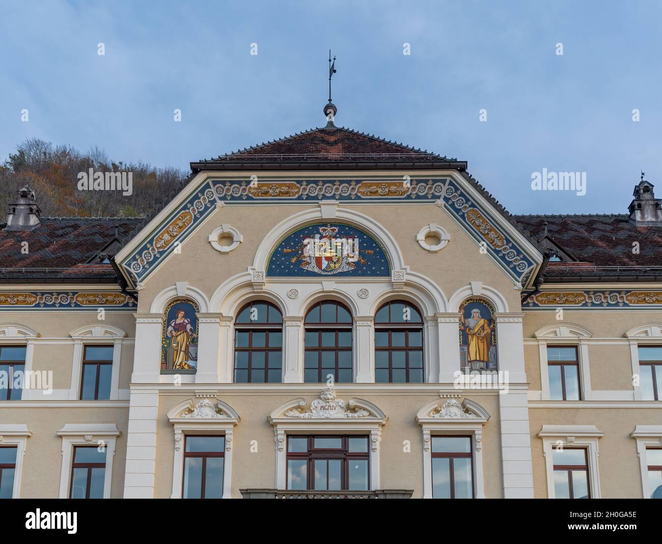 Regierungsgebäude von Liechtenstein (Regierungsgebäude) - Regierungsgebäude des Fürstentums Liechtenstein Stockfoto