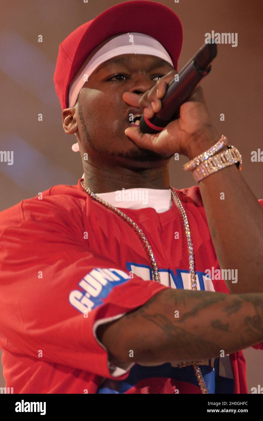 Verona Italien 09/20/2003, Arena : 50 Cent im Konzert während der musikalischen Veranstaltung 'Festivalbar 2003' Stockfoto