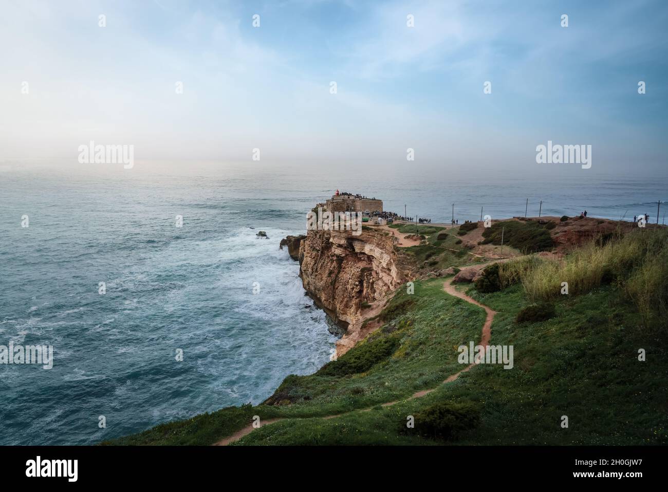 Fort von Sao Miguel Arcanjo - Nazare, Portugal Stockfoto