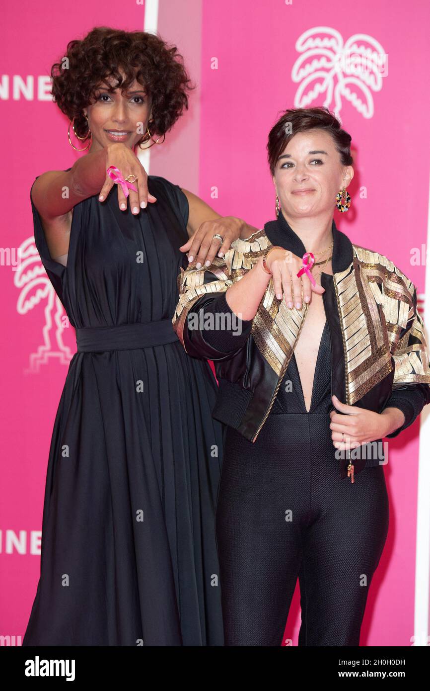 Cannes, Frankreich. Am 12. Oktober 2021 nehmen Sonia Rolland und Beatrice de La Boulaye an der 4. Ausgabe des Internationalen Filmfests der Serie Cannes (Canneseries) in Cannes, am 12. Oktober 2021, Frankreich, Teil. Foto von David Niviere/ABACAPRESS.COM Stockfoto