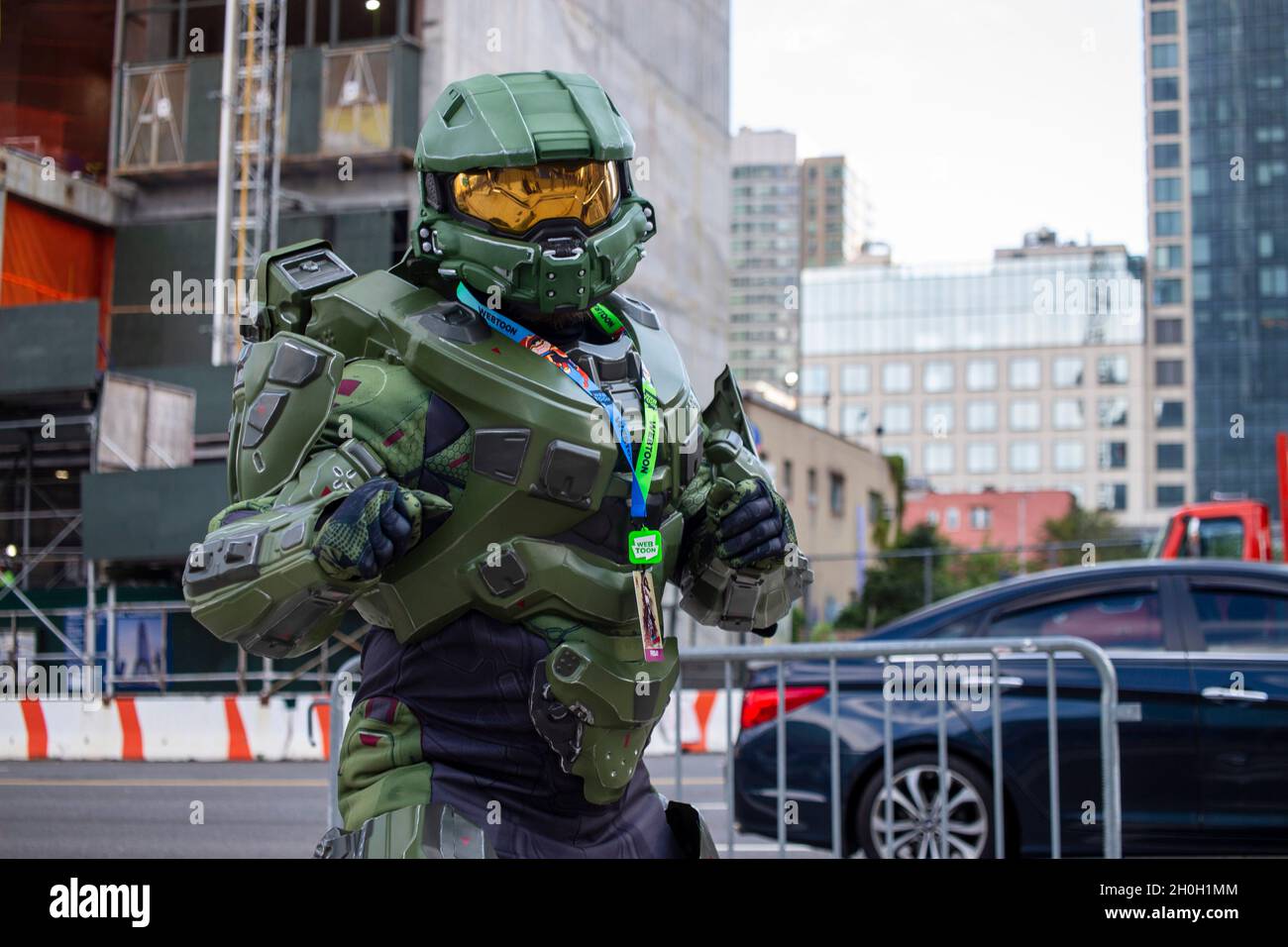 New York, NY, USA. Okt. 2021. Popkultur Kostüme, Comic, Anime, Cosplay, Science Fiction, Jährliche Zusammenkunft von Fernseh- und Filmfiguren, trotz der Pandemie, 8. Oktober 2021. (Bild: © John Marshall Mantel/ZUMA Press Wire) Stockfoto