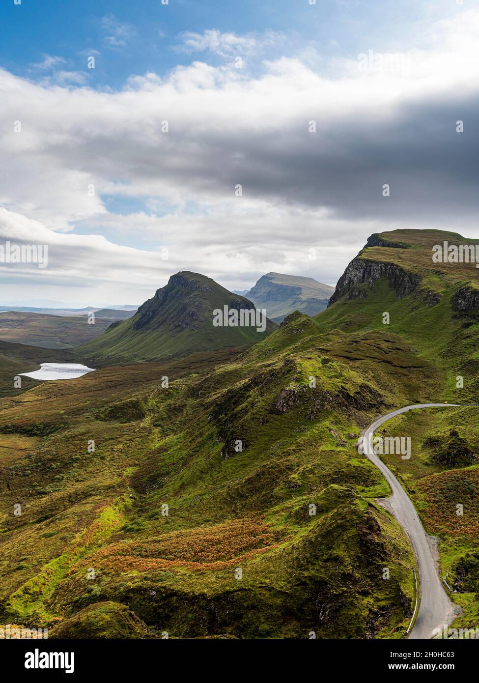 Bergkulisse, Quiraing Landslip, Isle of Skye, Schottland, Großbritannien Stockfoto