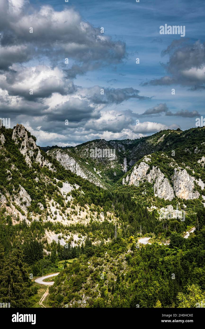 Berge rund um Ulvac, Uvac Special Nature Reserve, Serbien Stockfoto