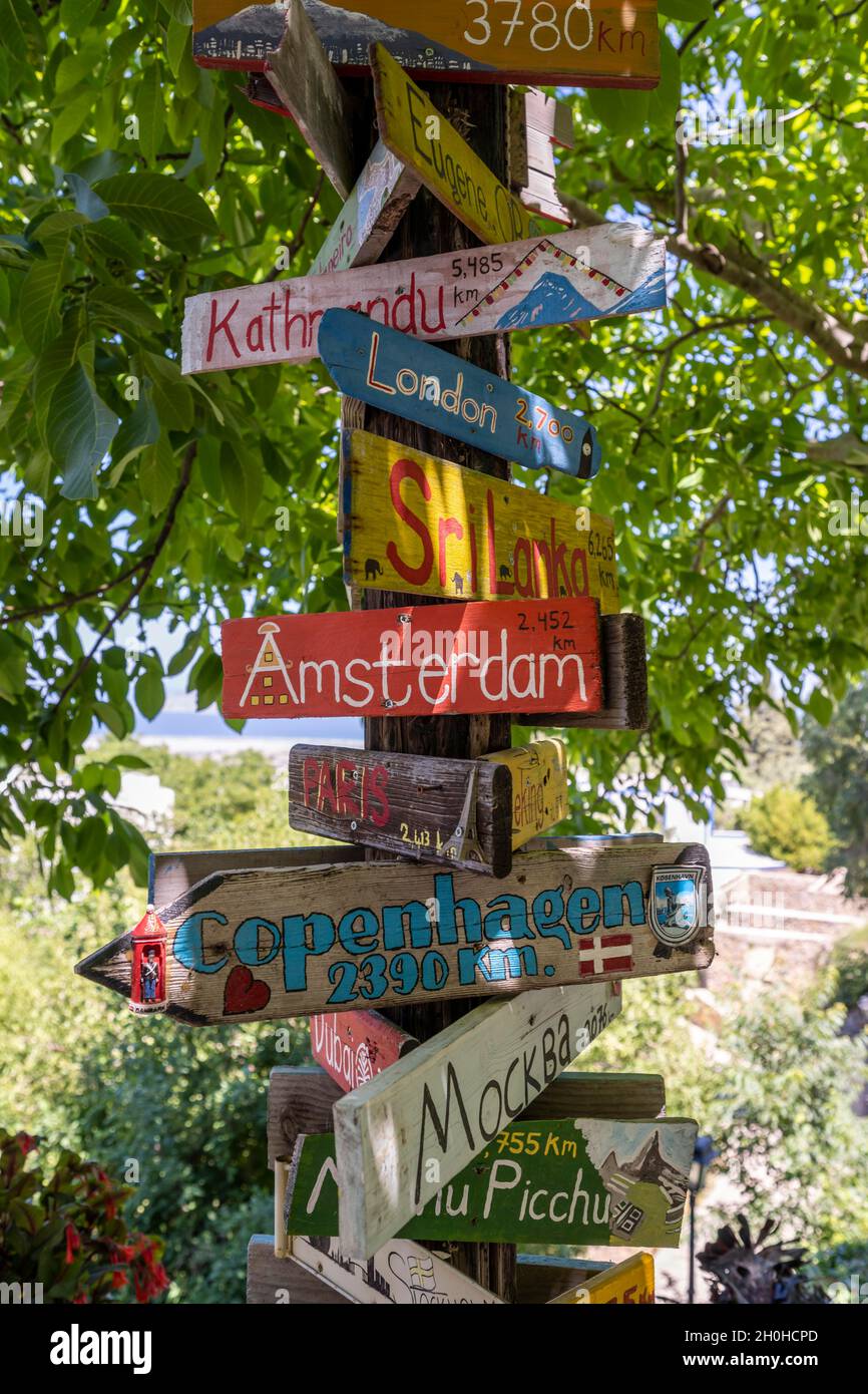 Fun Guide zu Städten auf der ganzen Welt Stockfoto