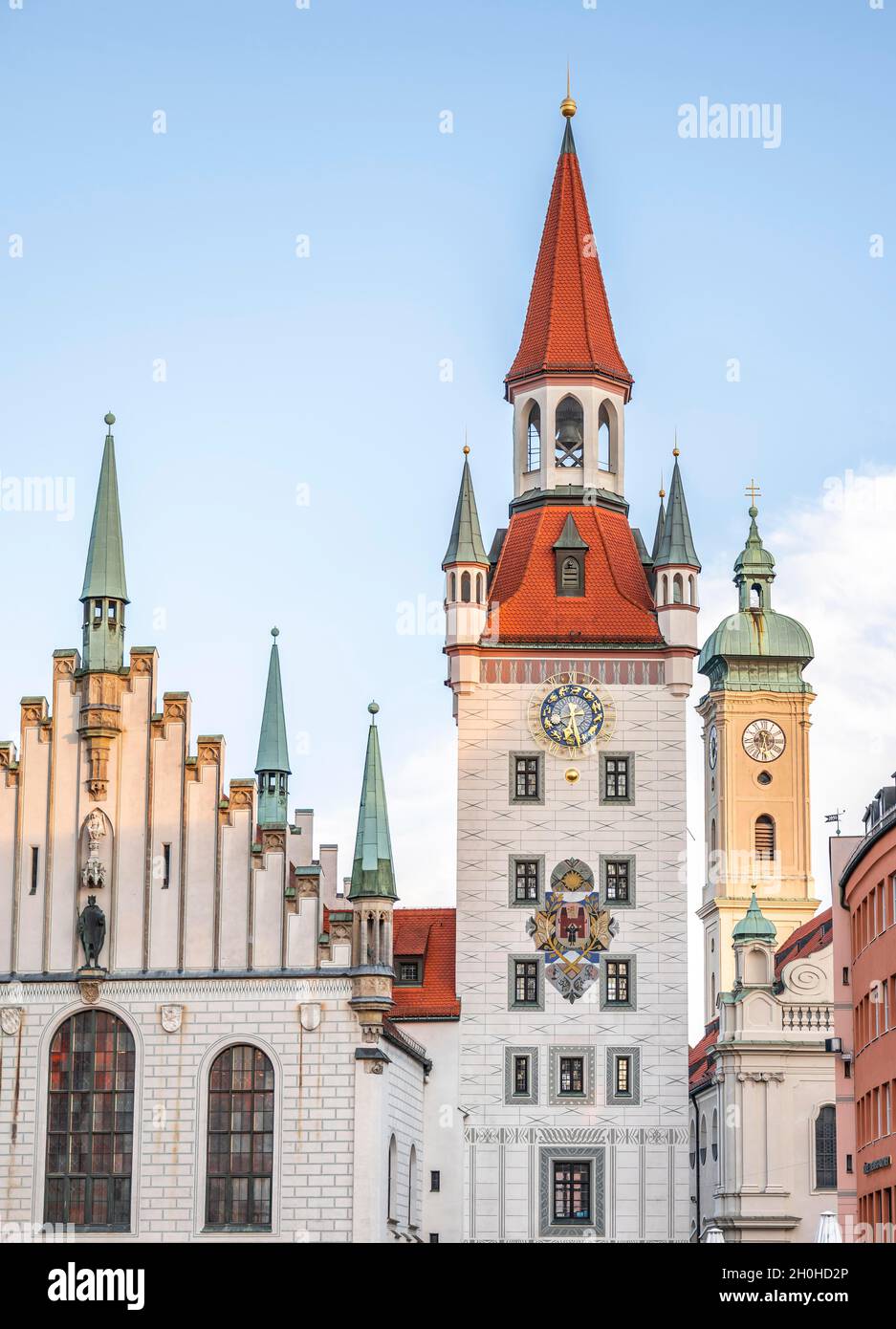 Altes Rathaus, Innenstadt am Marienplatz, München, Bayern, Deutschland Stockfoto